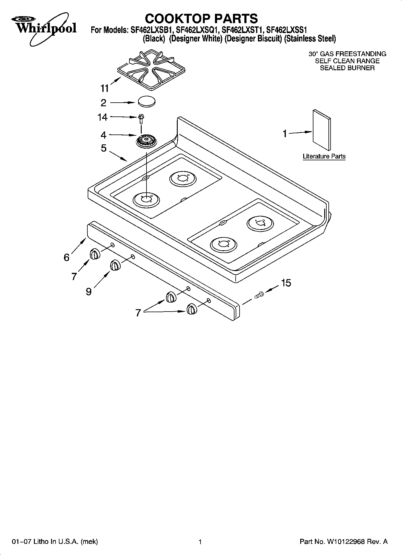 01 - COOKTOP PARTS