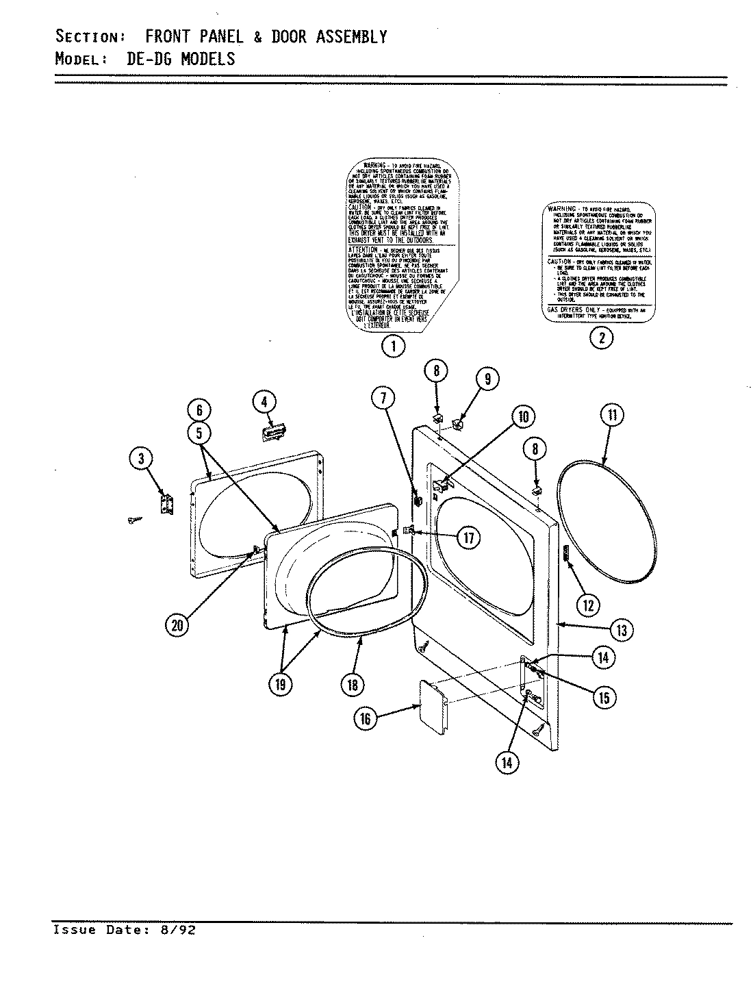 03 - FRONT PANEL & DOOR ASSEMBLY