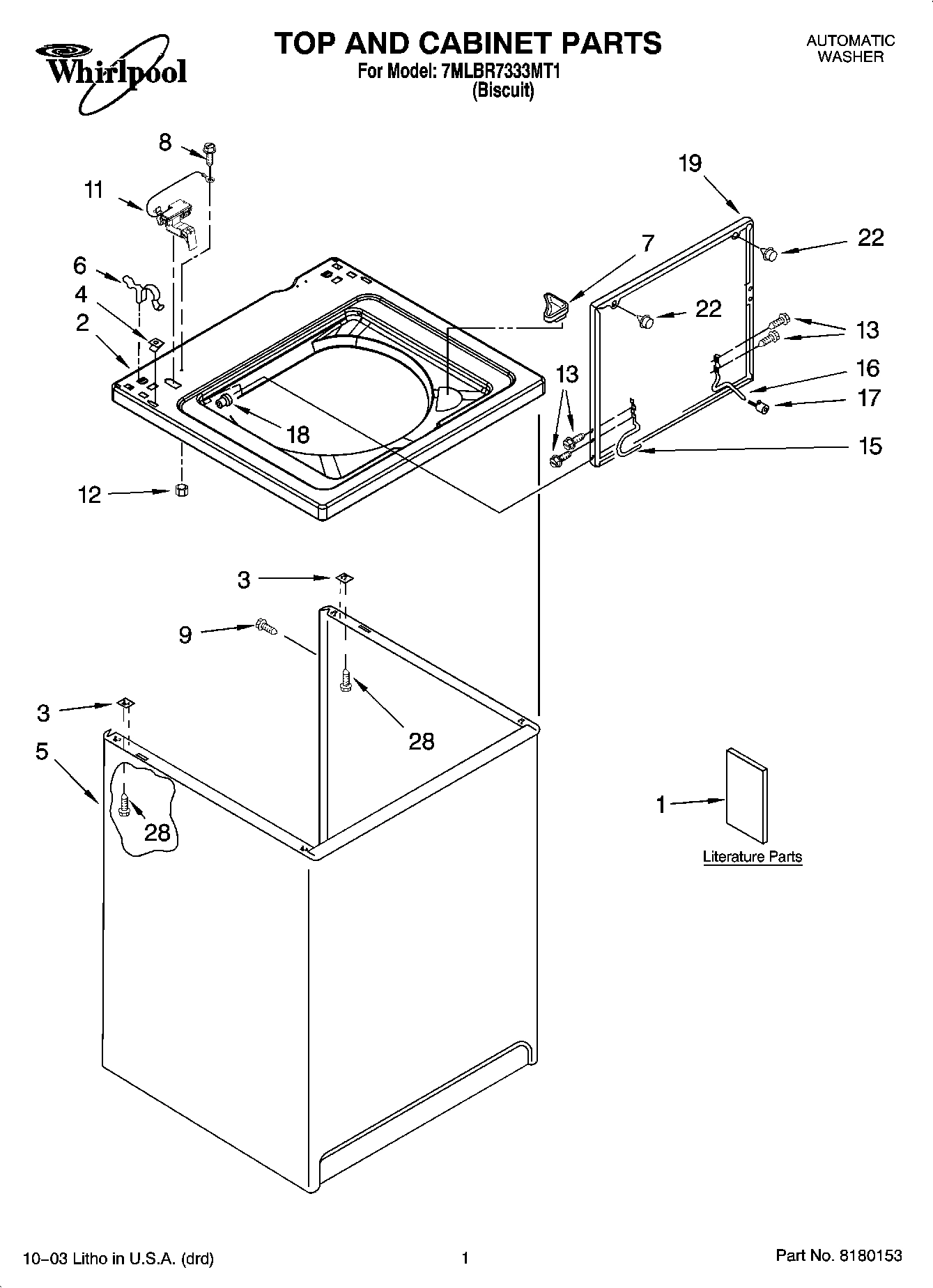 01 - TOP AND CABINET PARTS