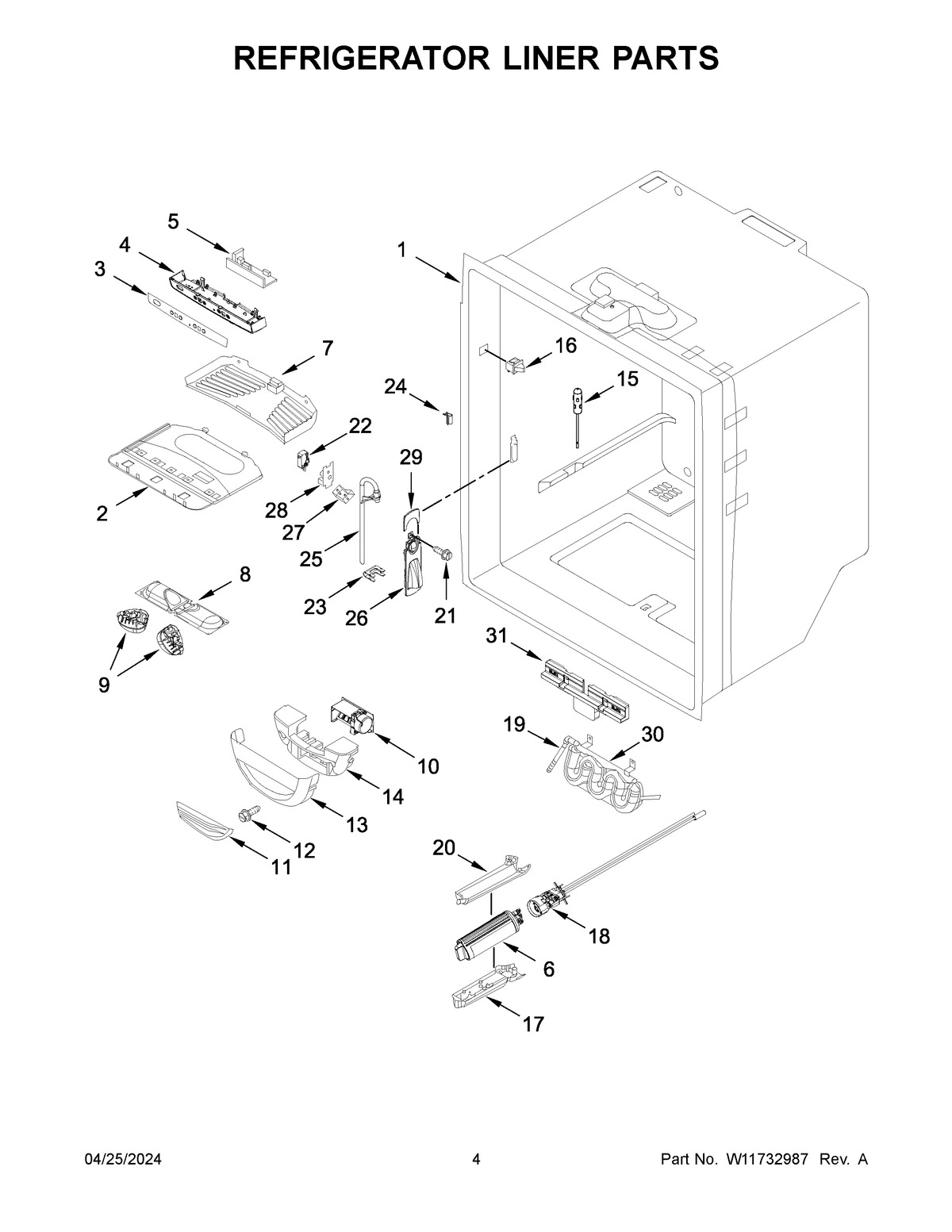 03 - REFRIGERATOR LINER PARTS