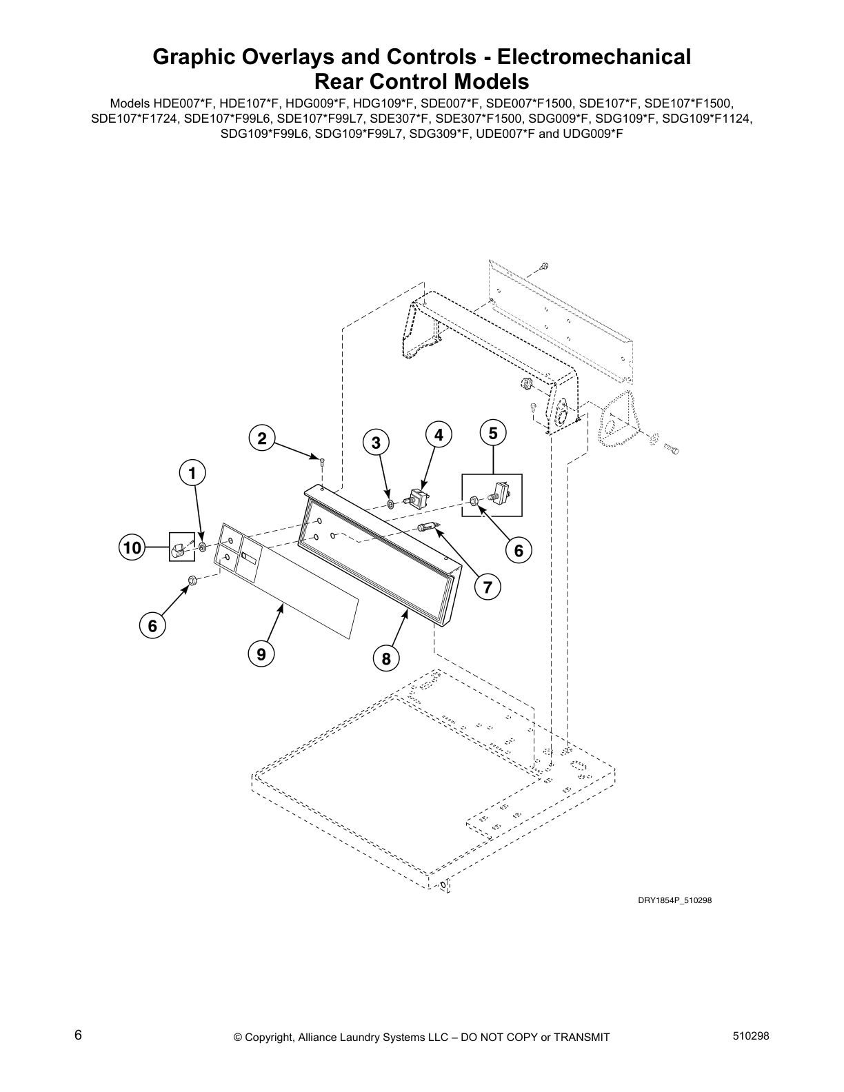 Graphic Overlays and Controls - Electromechanical
Rear Control Models