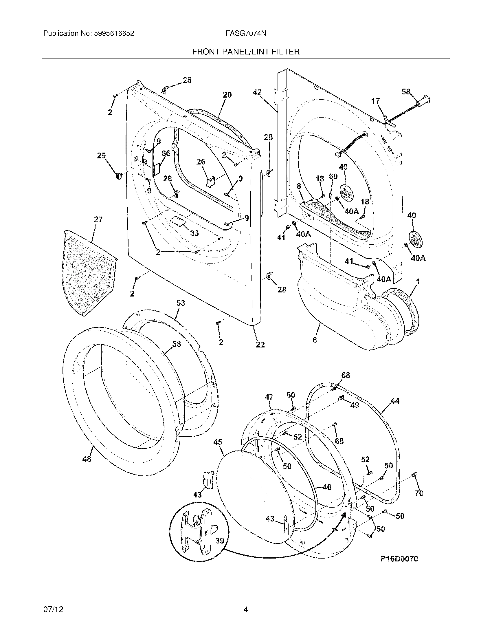 05 - FRONT PANEL/LINT FILTER