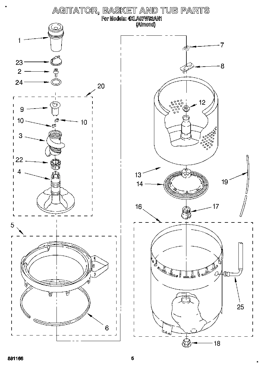 04 - AGITATOR, BASKET AND TUB
