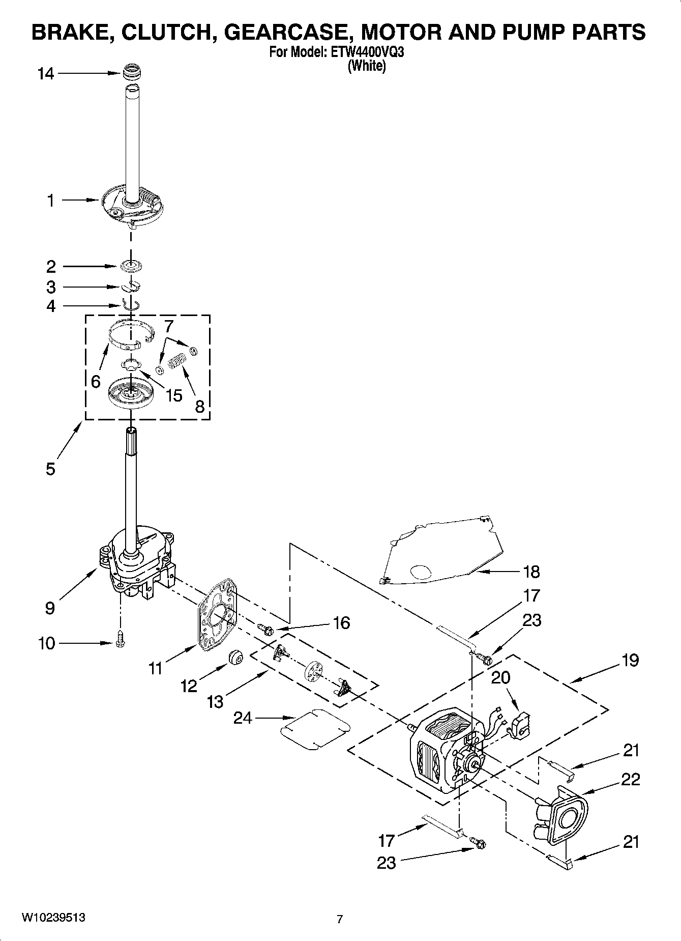 04 - BRAKE, CLUTCH, GEARCASE, MOTOR AND PUMP PARTS