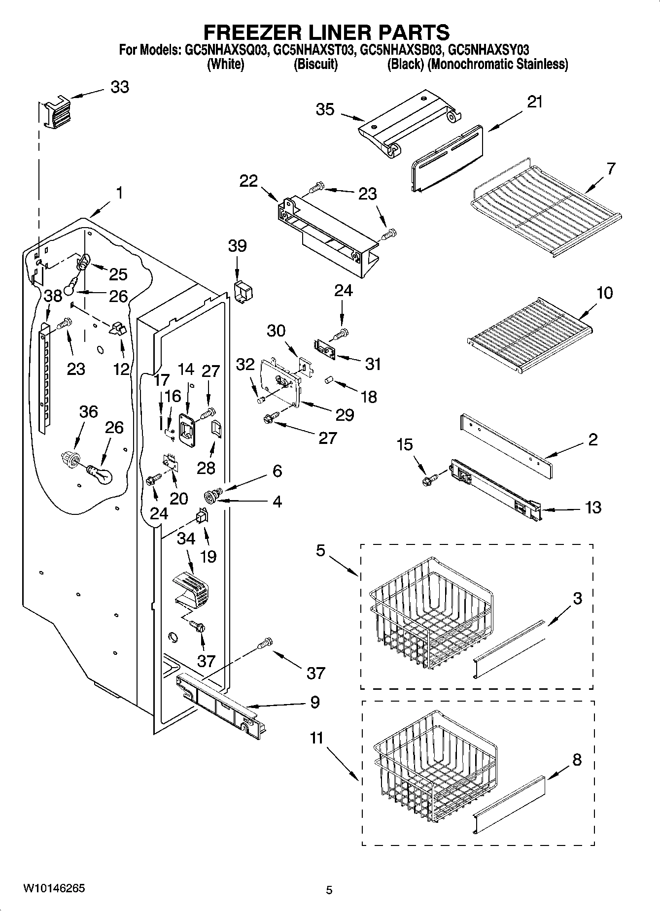 04 - FREEZER LINER PARTS