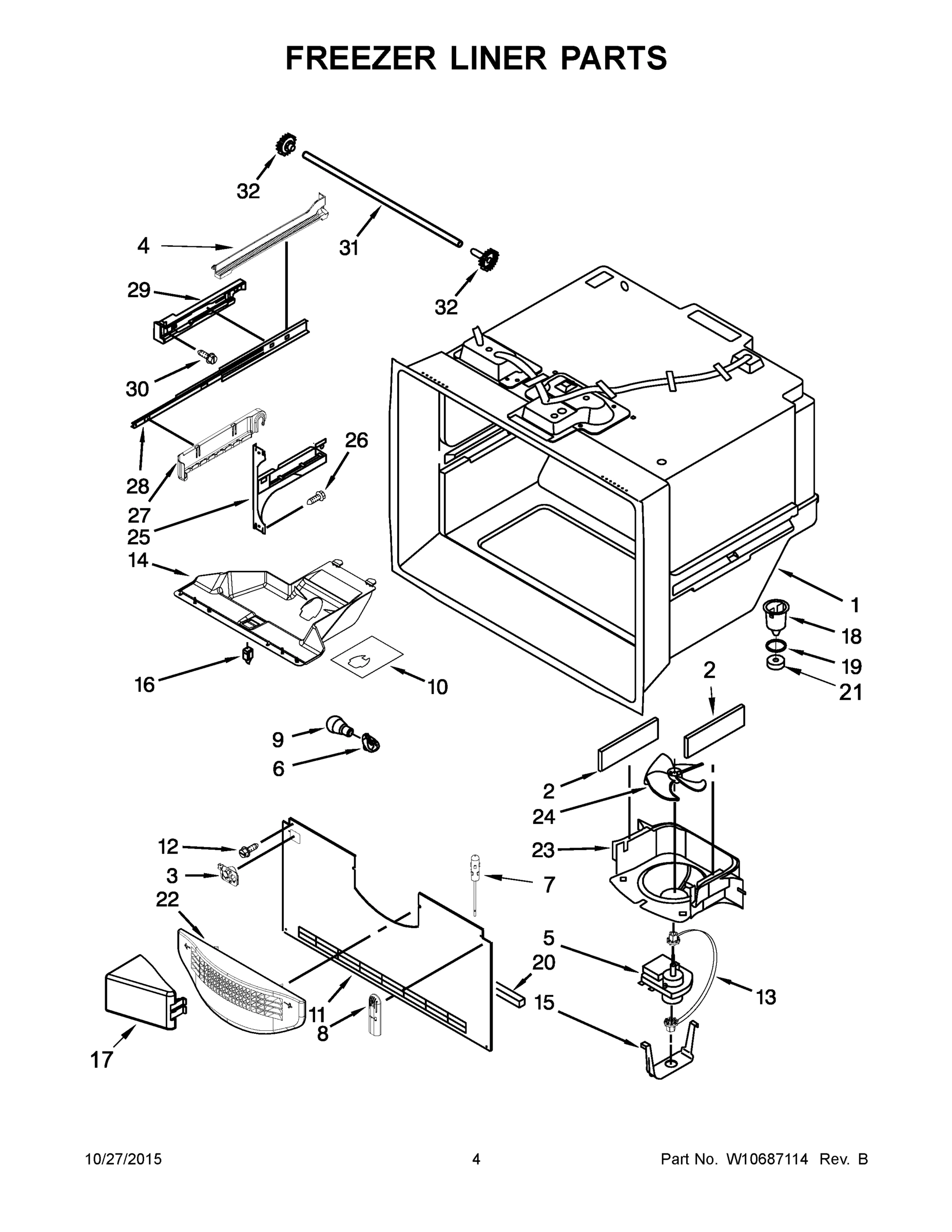 03 - FREEZER LINER PARTS