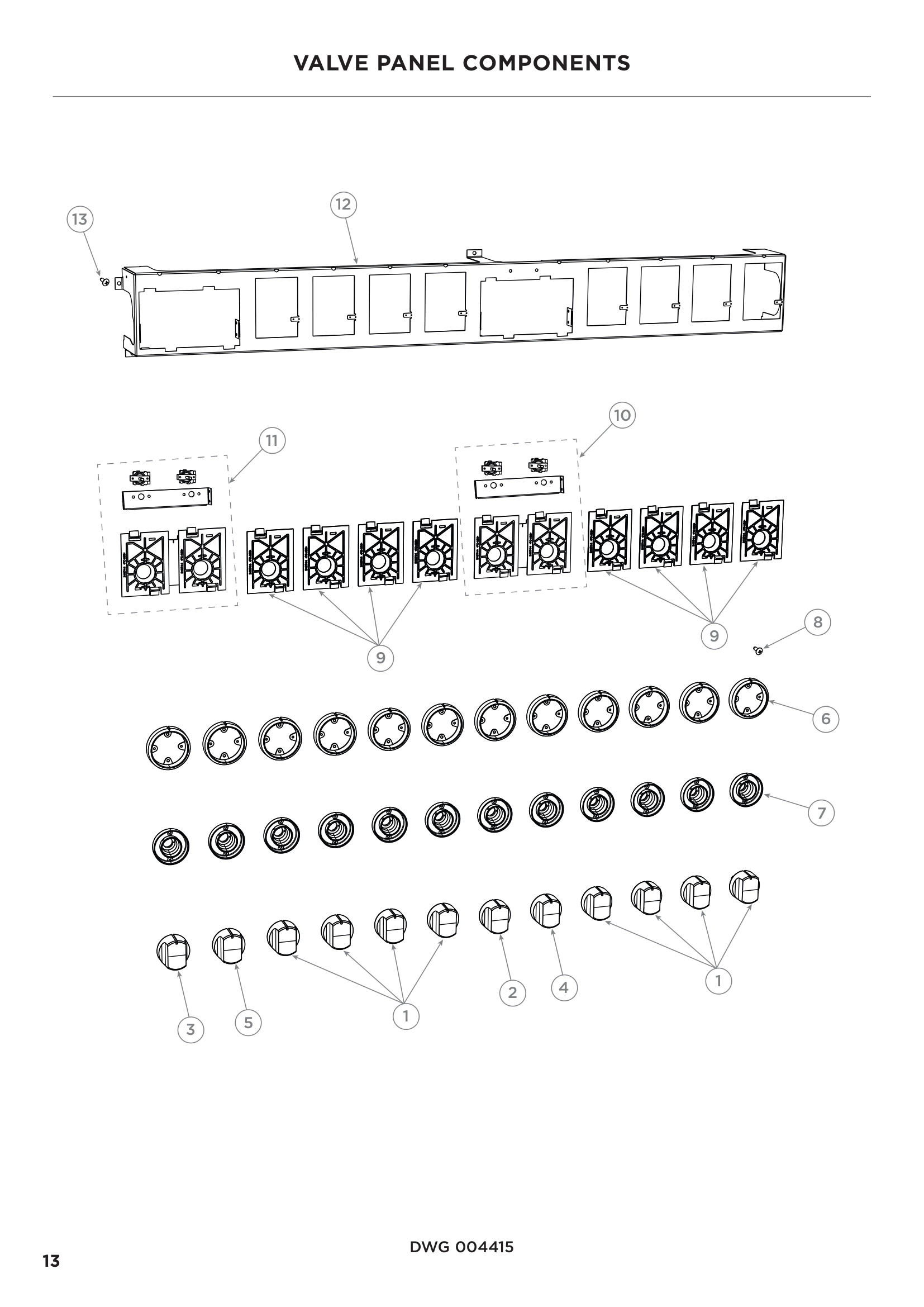 VALVE PANEL COMPONENTS