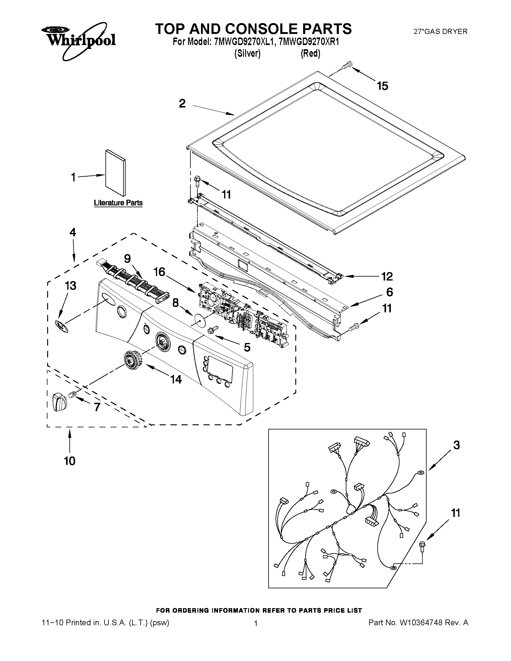 01 - TOP AND CONSOLE PARTS