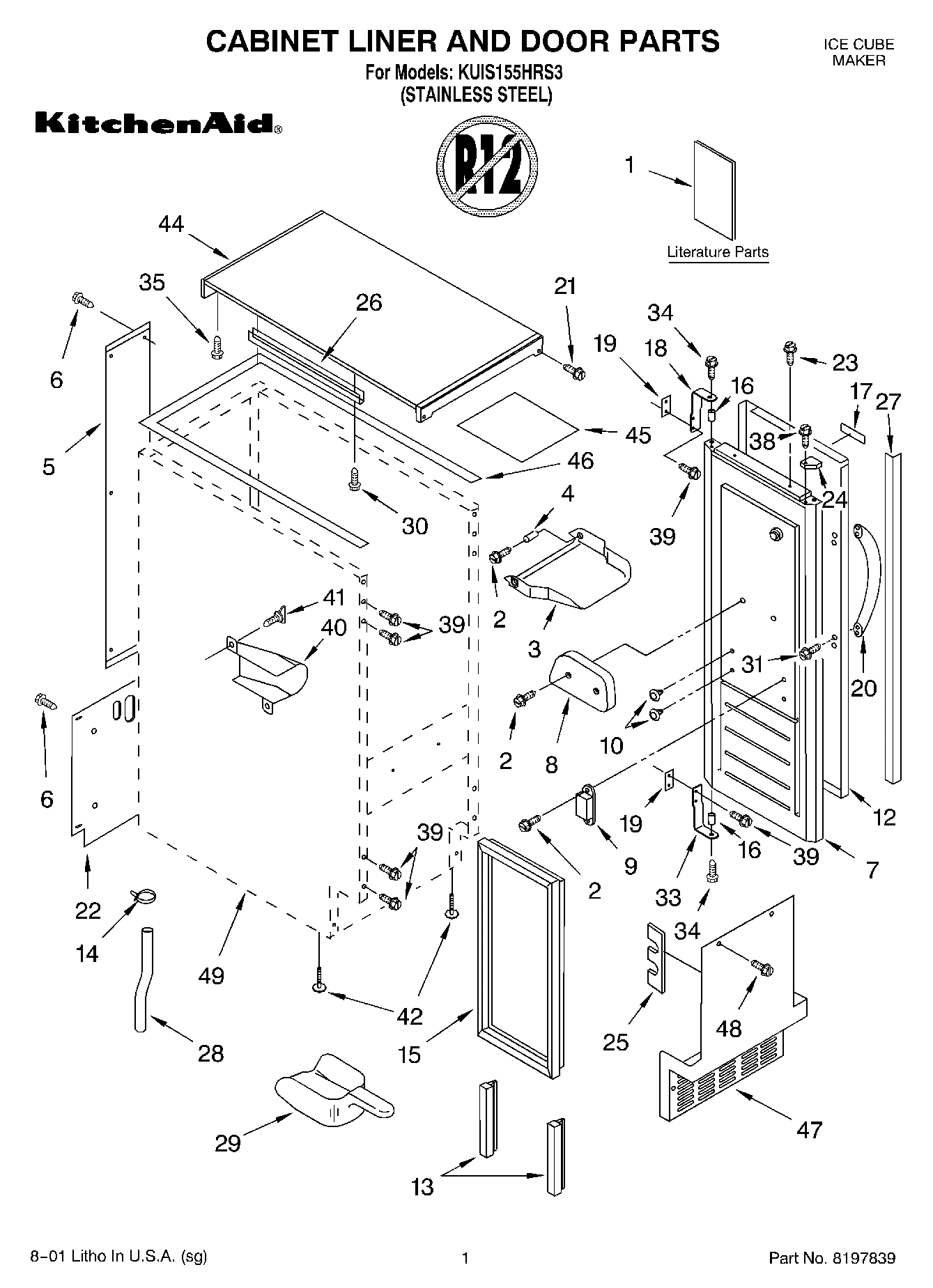 01 - CABINET LINER AND DOOR, LITERATURE