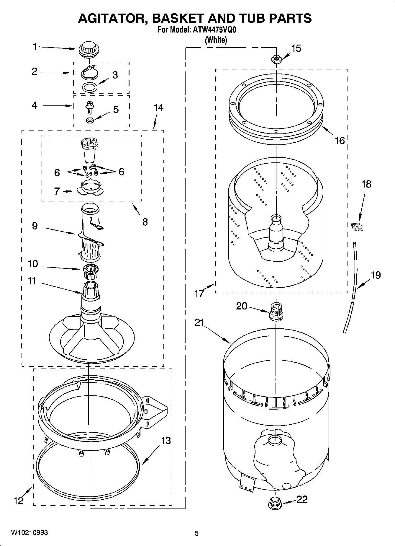 03 - AGITATOR, BASKET AND TUB PARTS