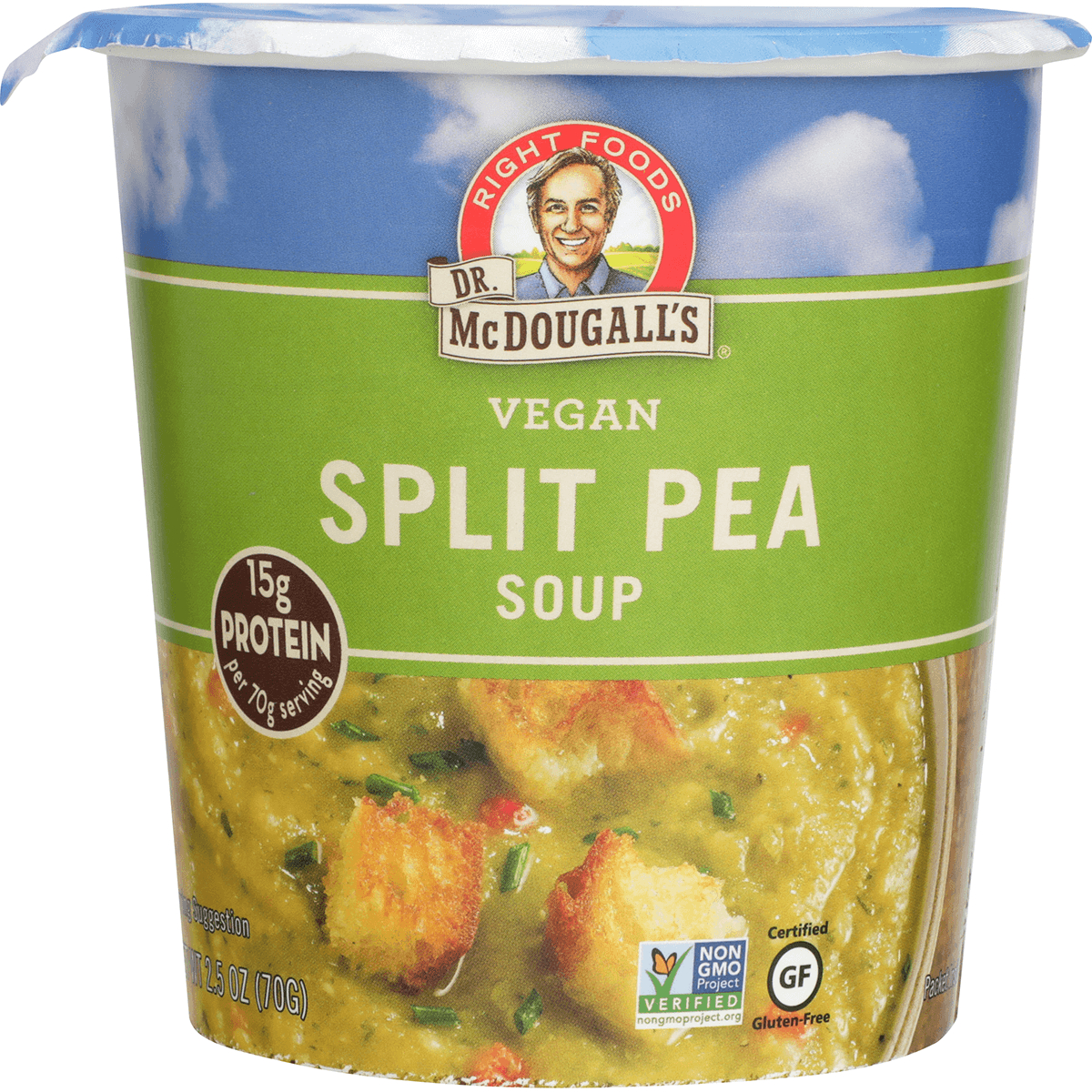 Dr. McDougall's Vegan Split Pea Soup | 2.5 oz Cup