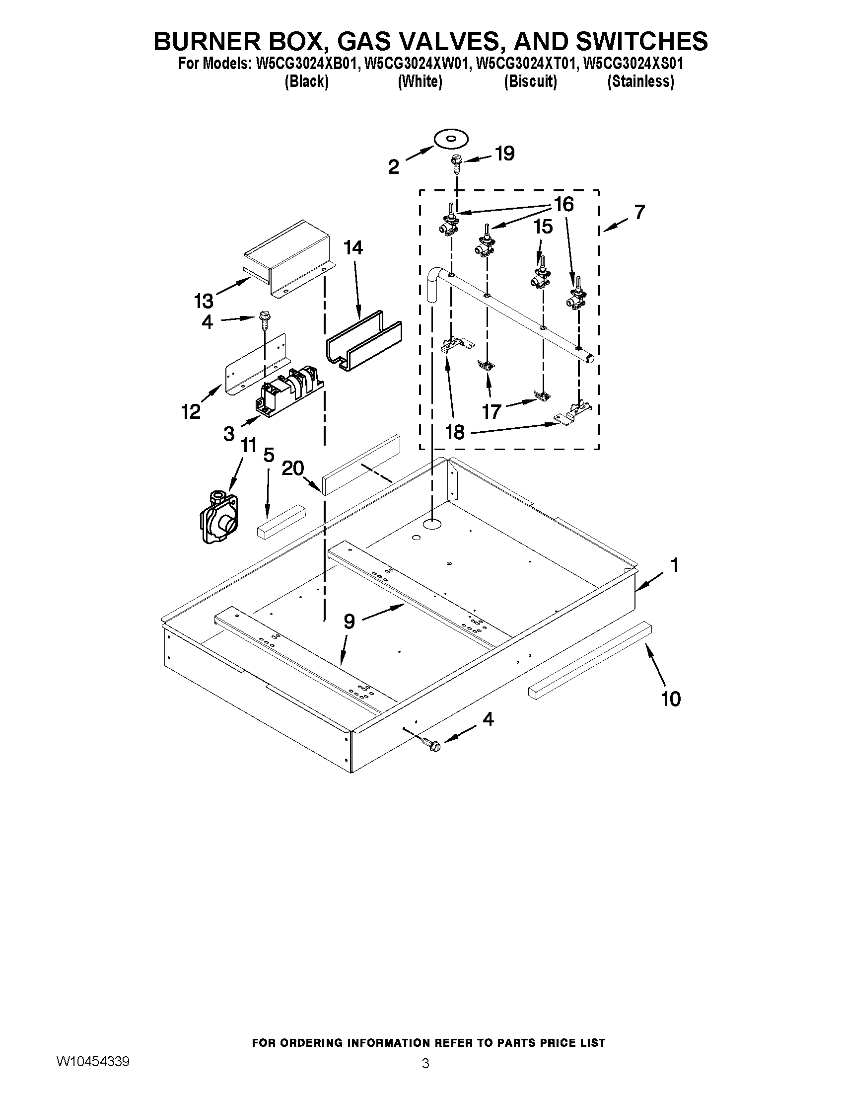 02 - BURNER BOX, GAS VALVES, AND SWITCHES
