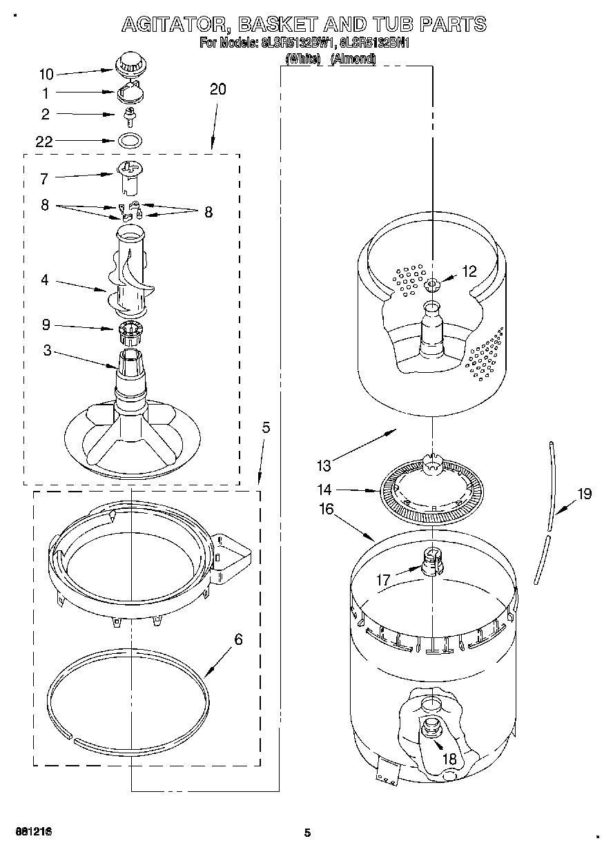 04 - AGITATOR, BASKET AND TUB