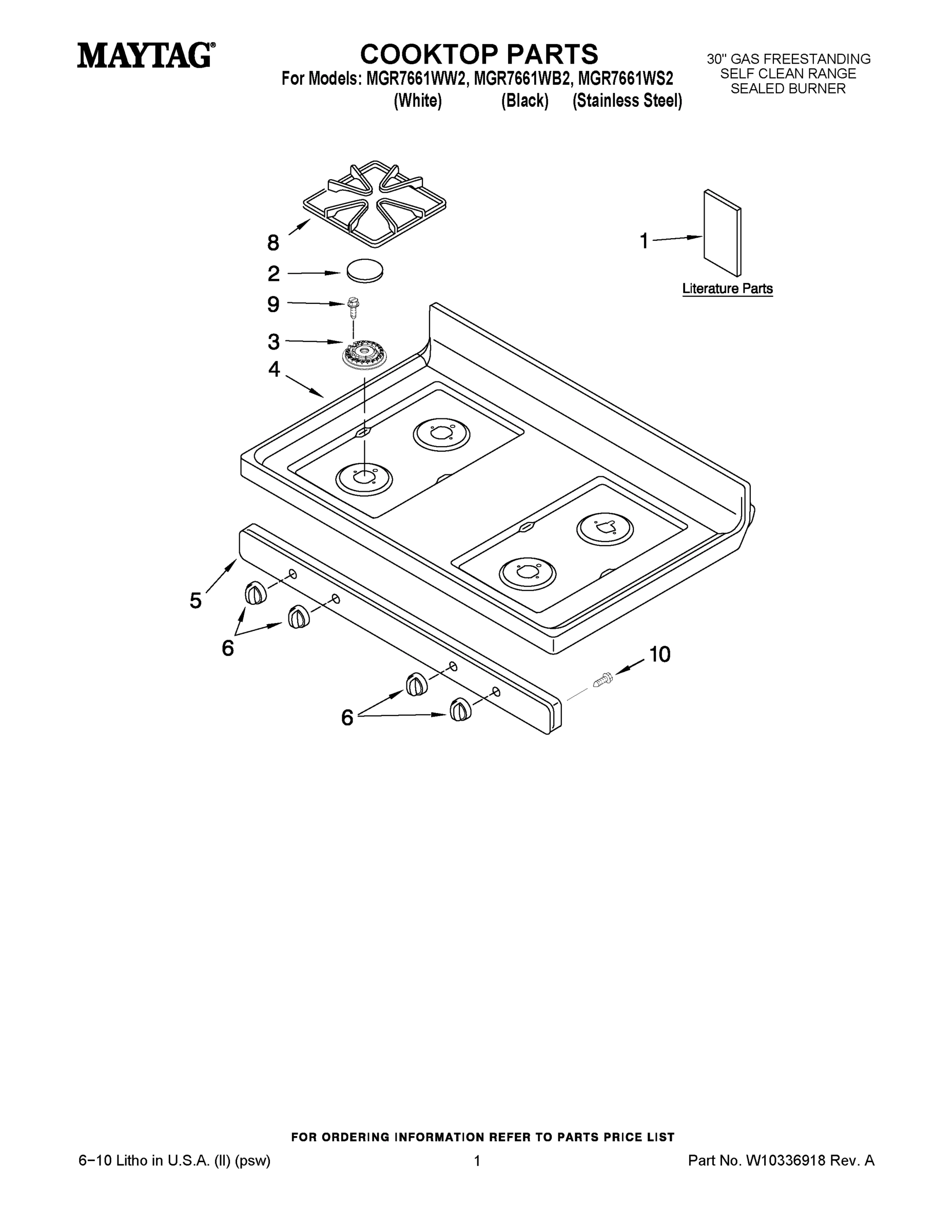 01 - COOKTOP PARTS