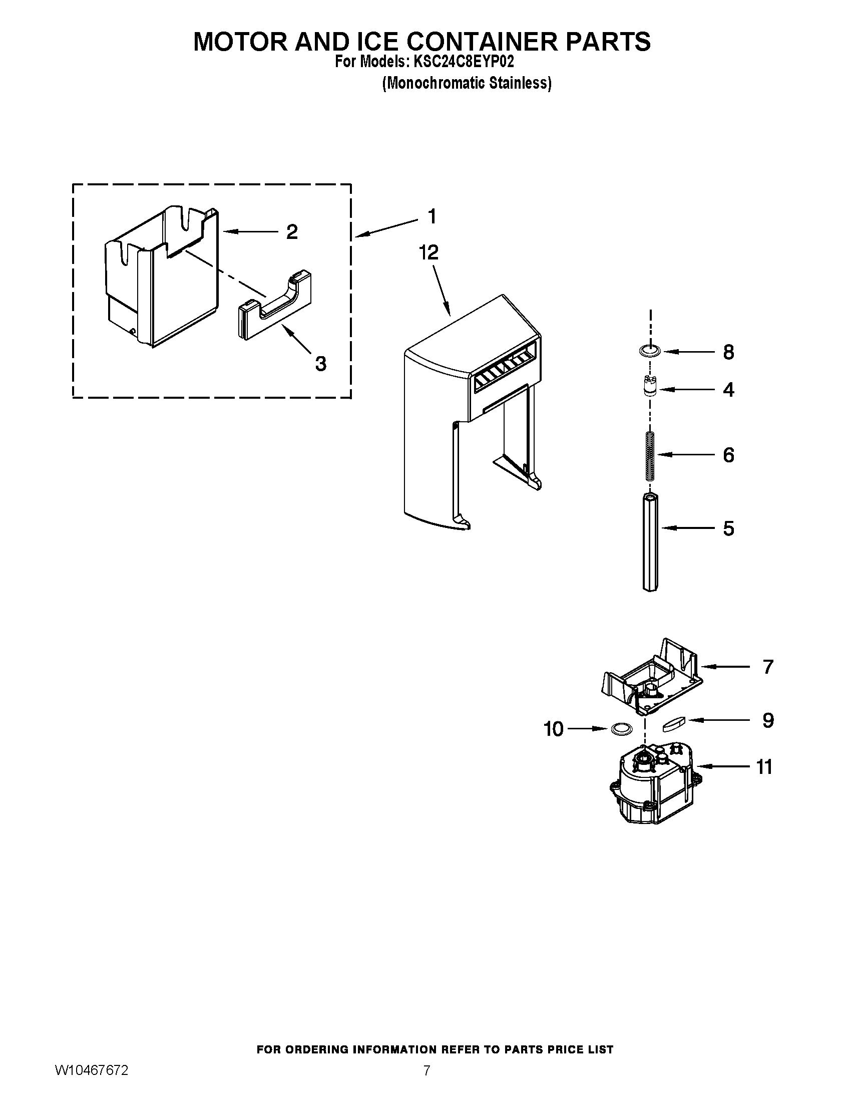 05 - MOTOR AND ICE CONTAINER PARTS