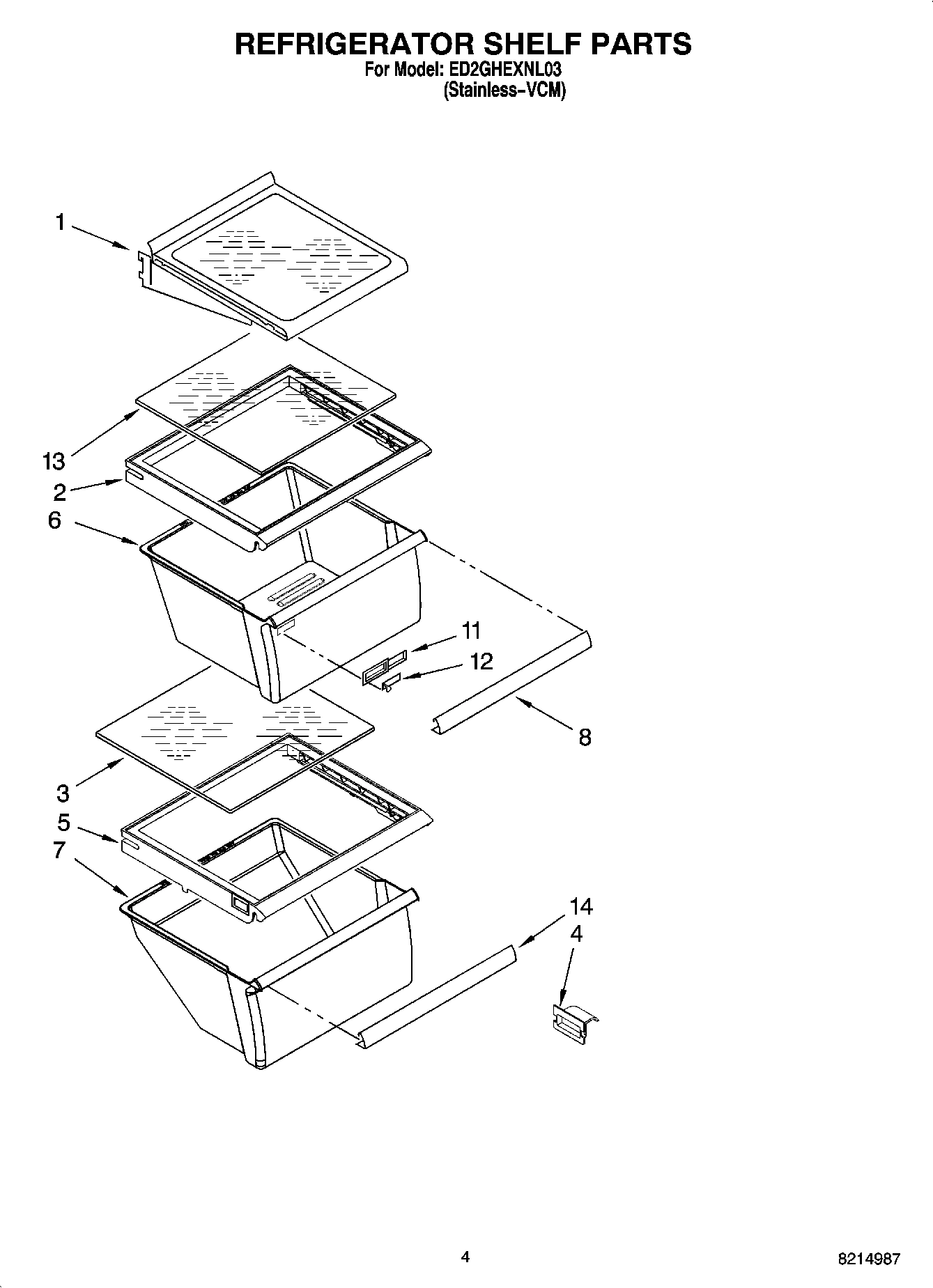 03 - REFRIGERATOR SHELF PARTS