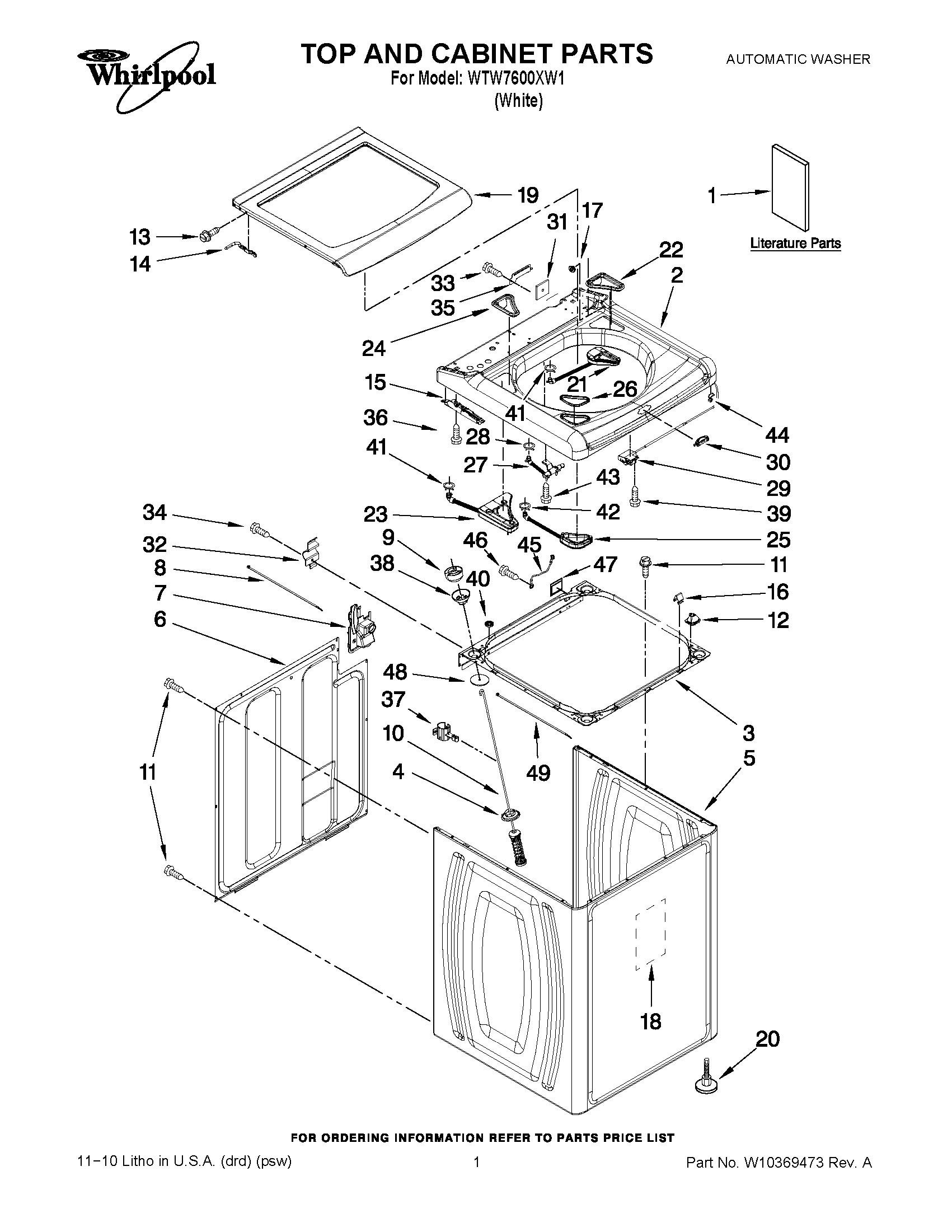 01 - TOP AND CABINET PARTS