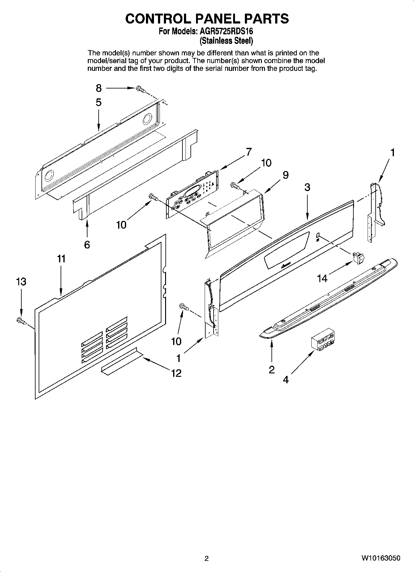 02 - CONTROL PANEL PARTS