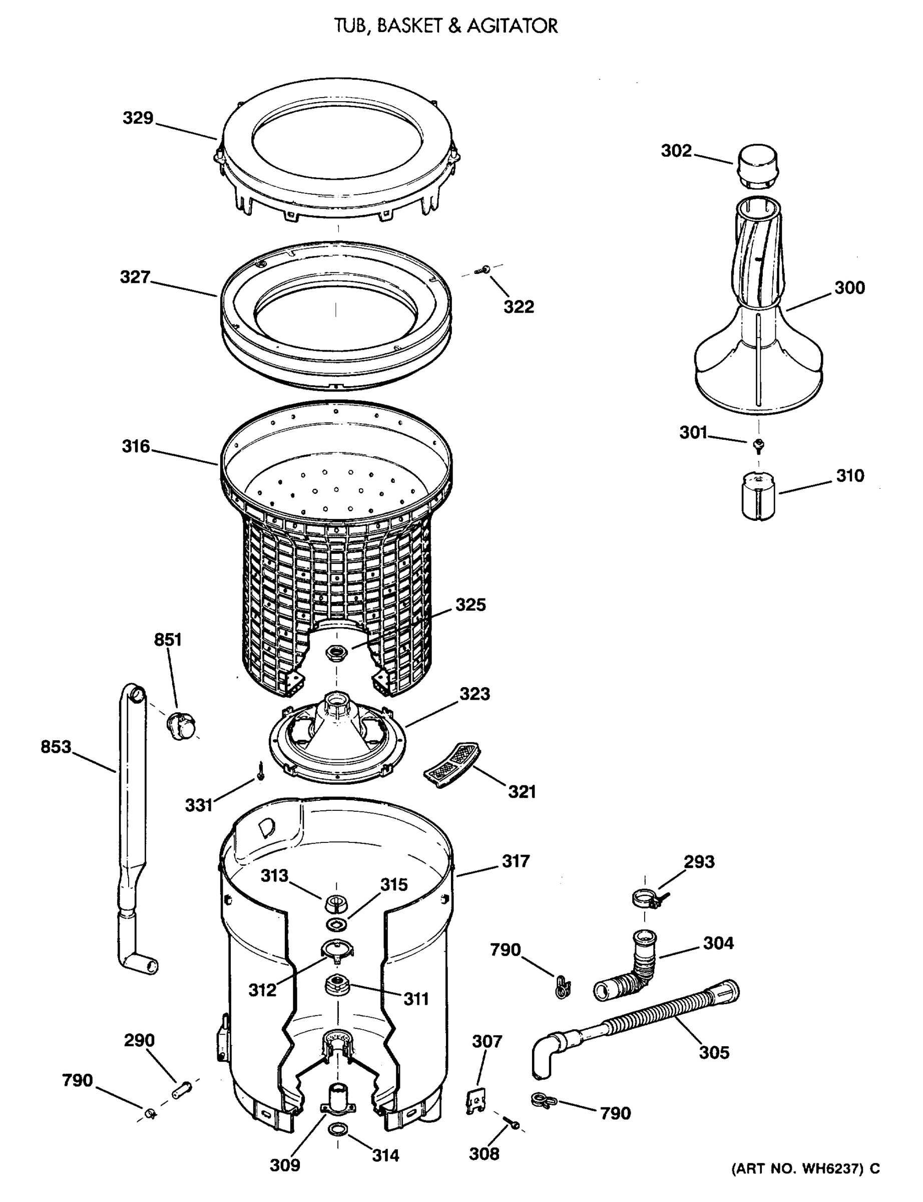 TUB, BASKET & AGITATOR