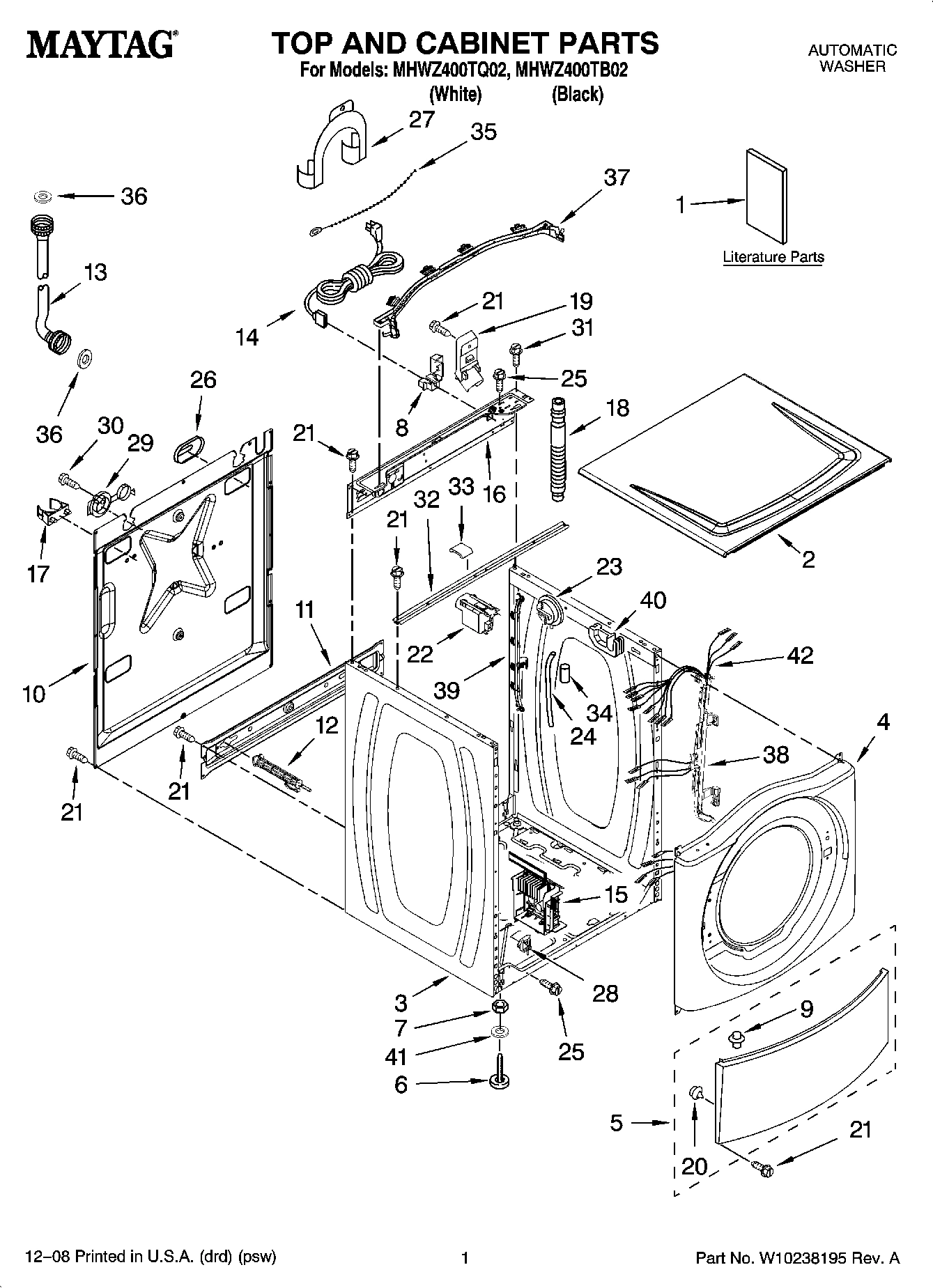 01 - TOP AND CABINET PARTS