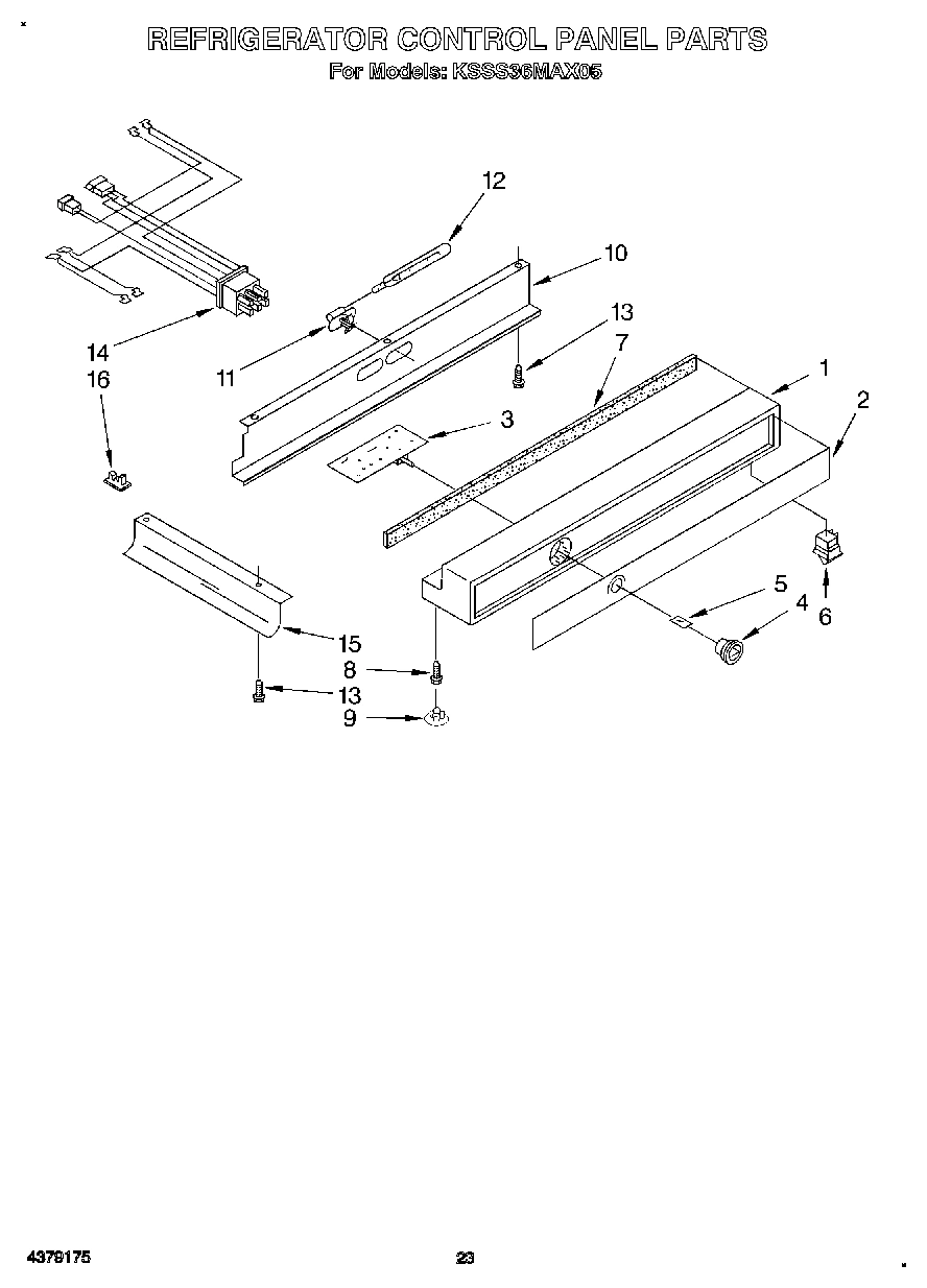 15 - REFRIGERATOR CONTROL PANEL