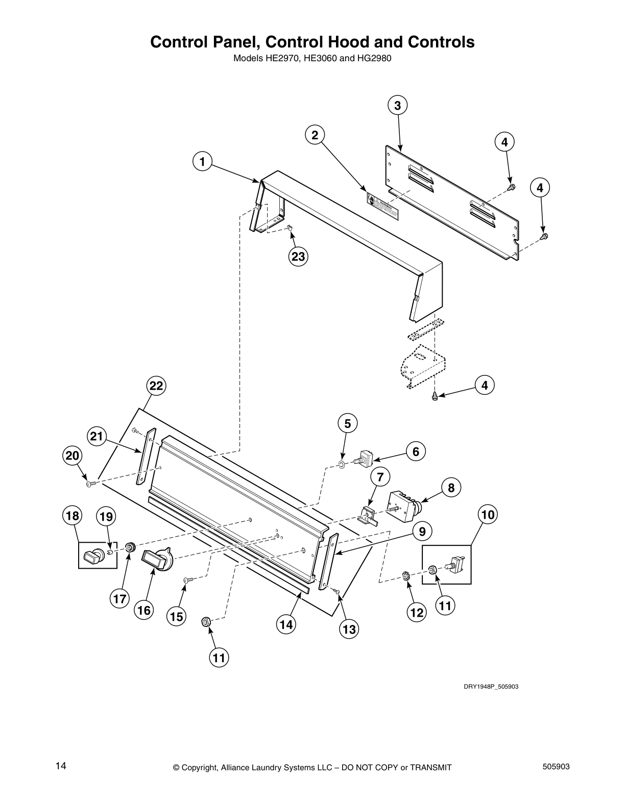Control Panel, Control Hood and Controls