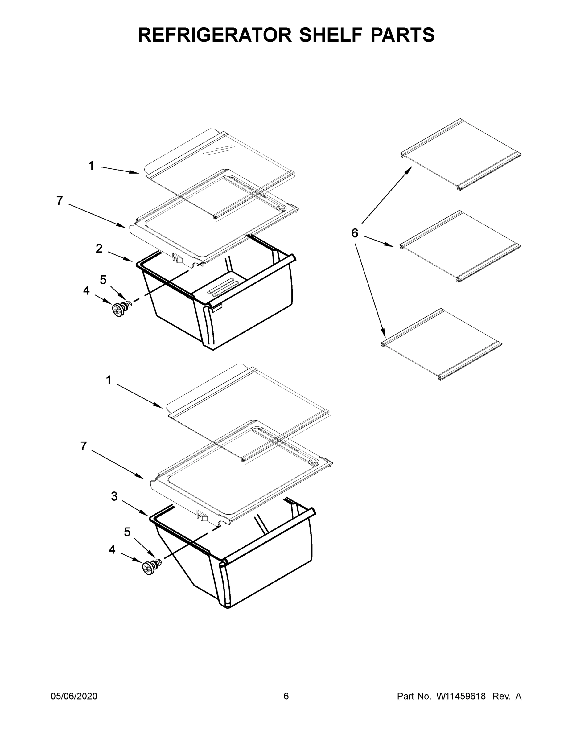 04 - REFRIGERATOR SHELF PARTS