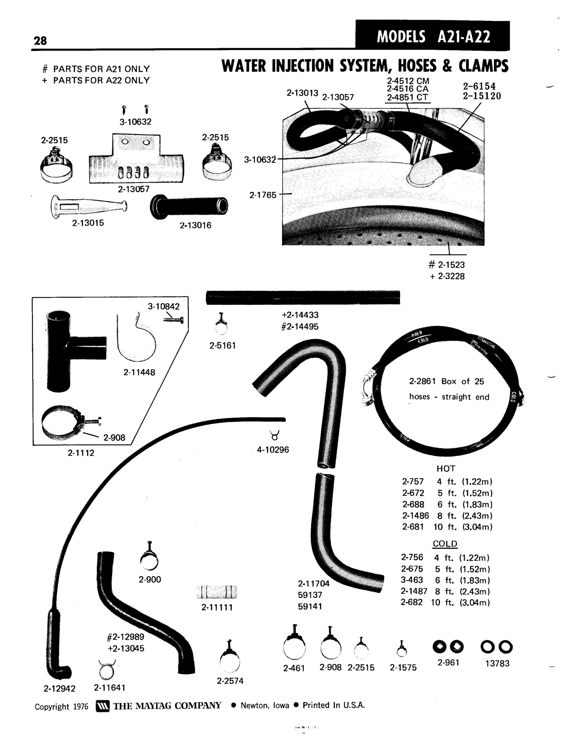 12 - WATER INJECTION SYSTEM, HOSES & CLAMPS