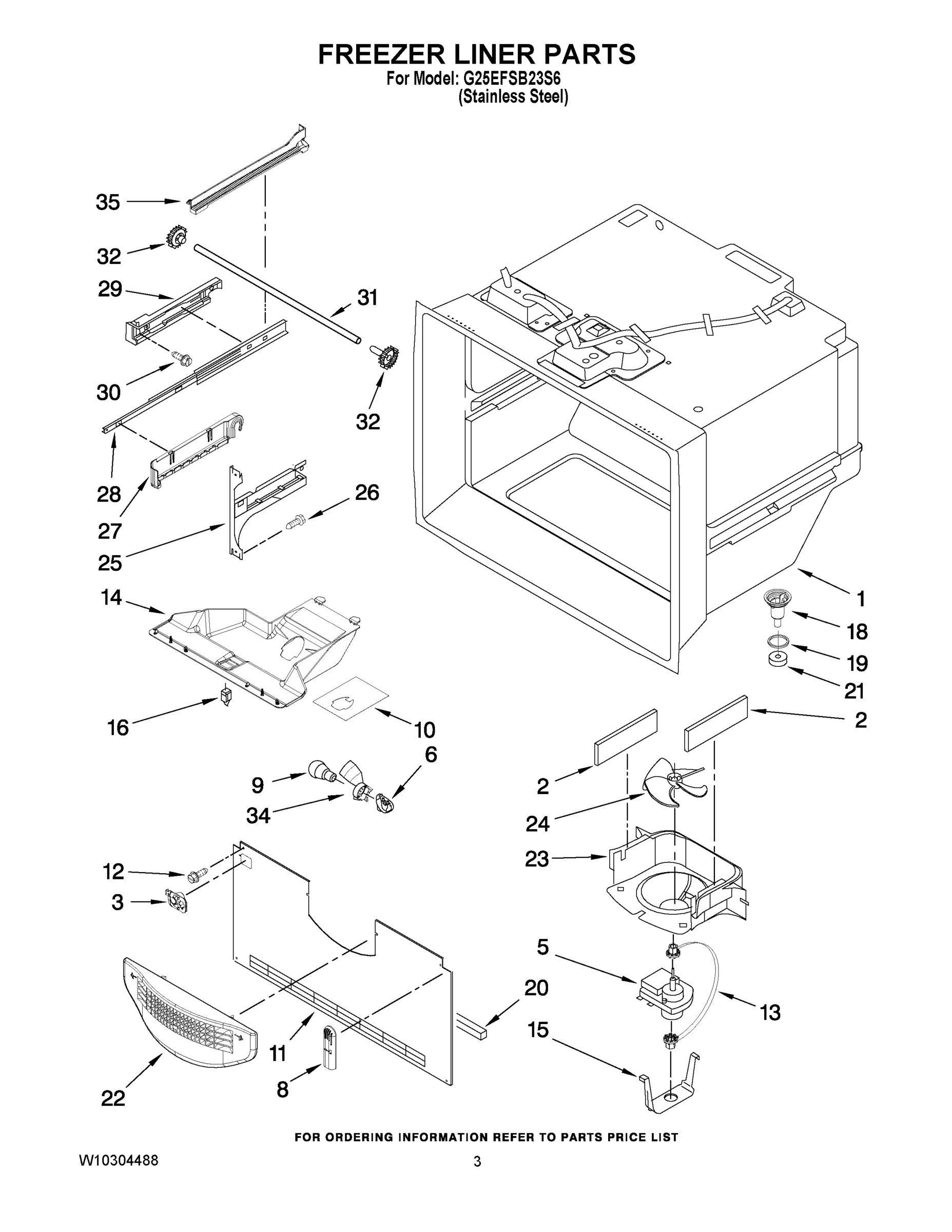 02 - FREEZER LINER PARTS