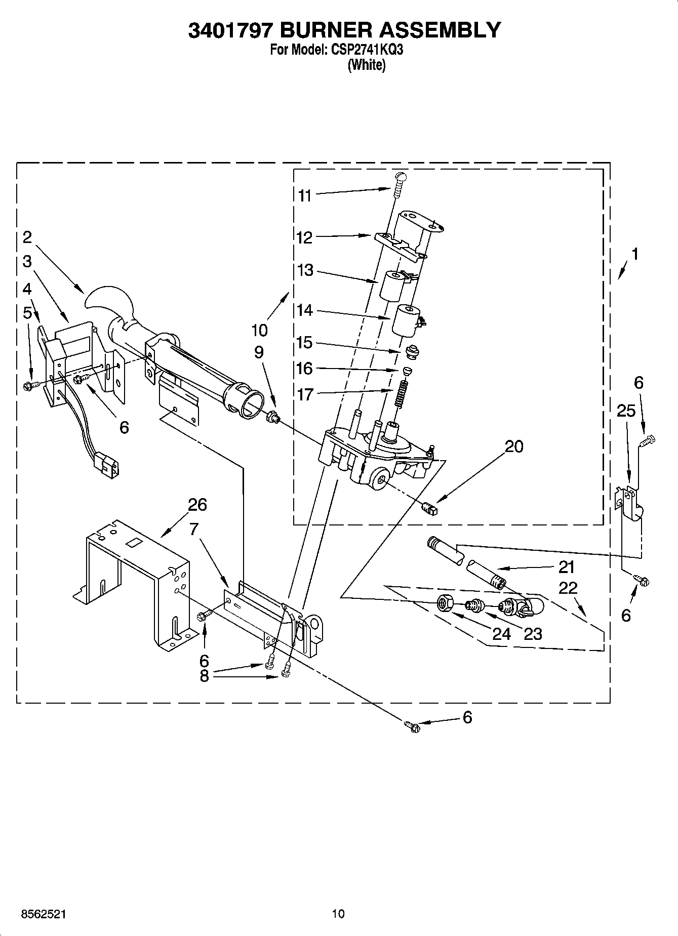 10 - 3401797 BURNER ASSEMBLY