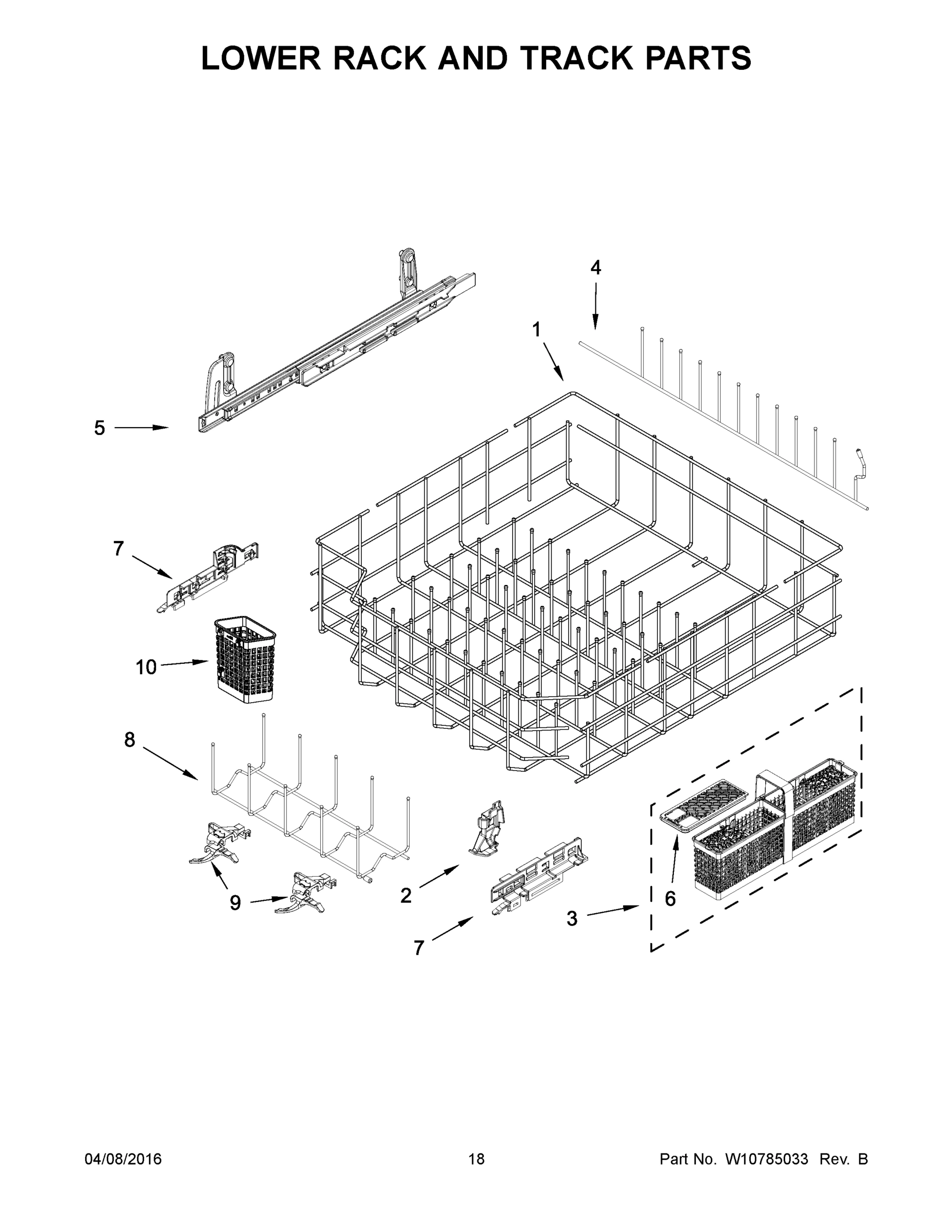 10 - LOWER RACK AND TRACK PARTS