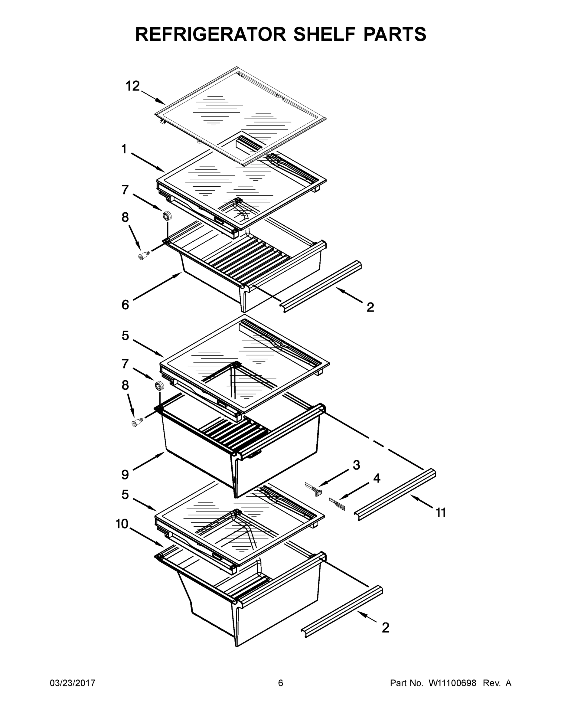 04 - REFRIGERATOR SHELF PARTS