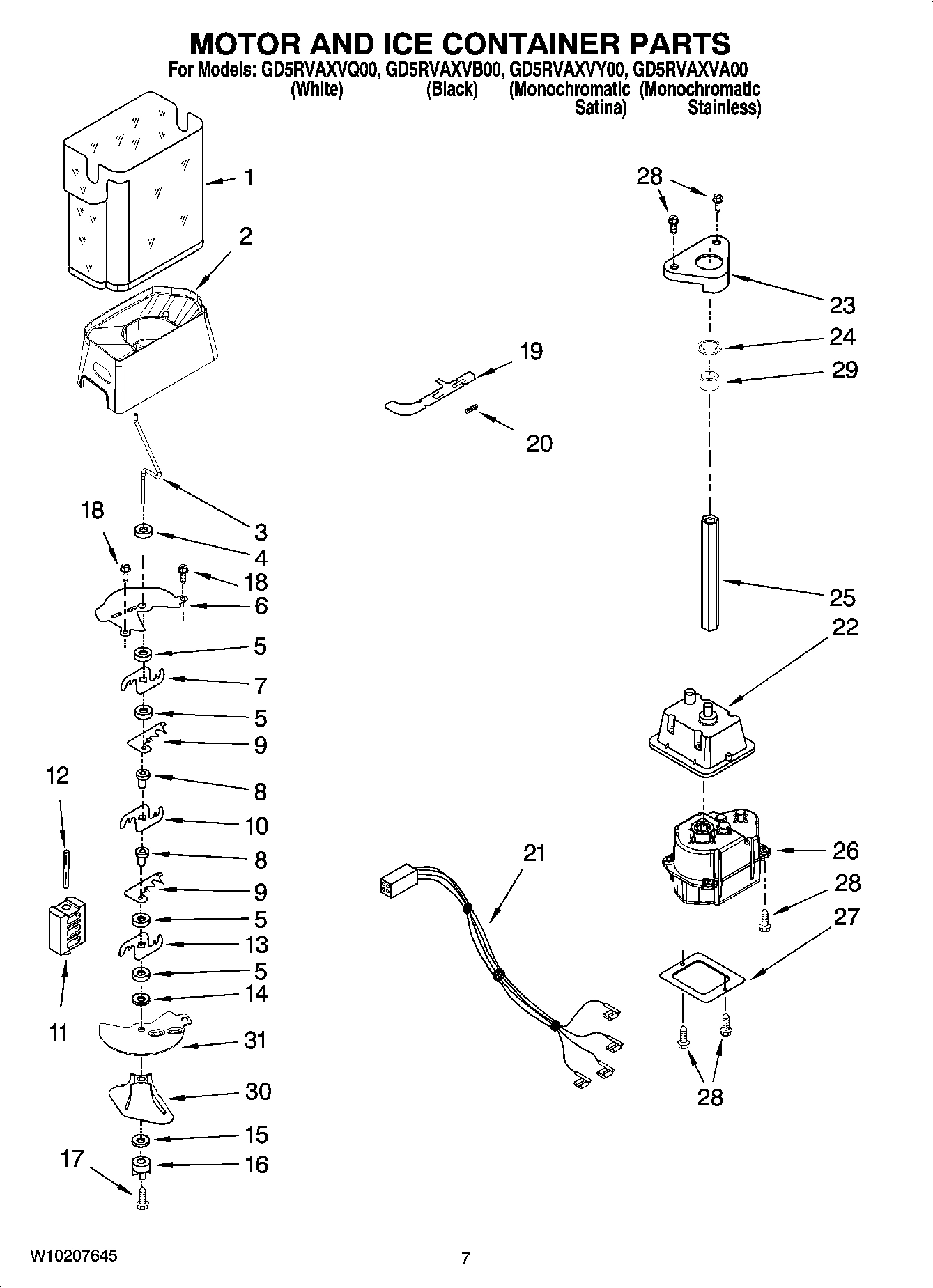 05 - MOTOR AND ICE CONTAINER PARTS