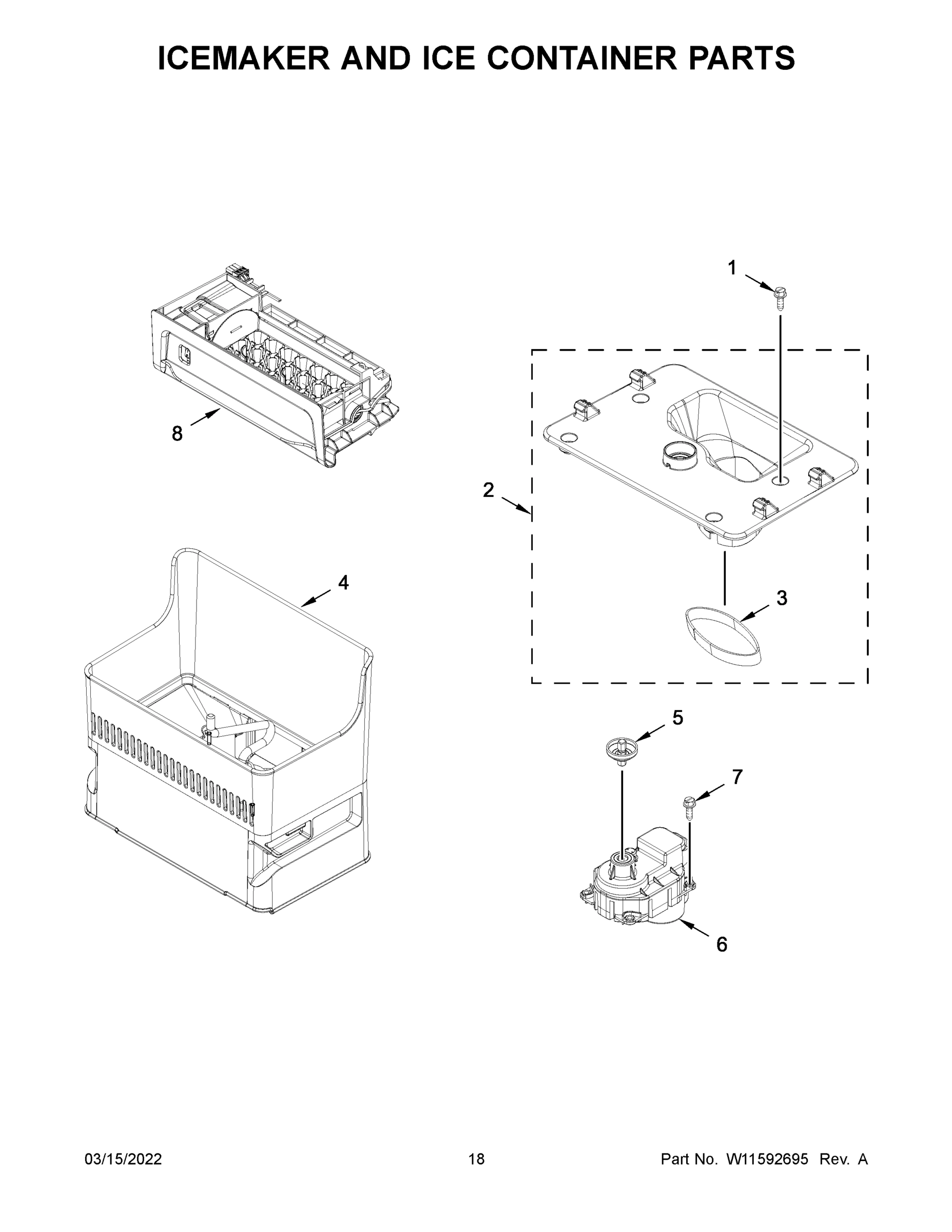 10 - ICEMAKER AND ICE CONTAINER PARTS