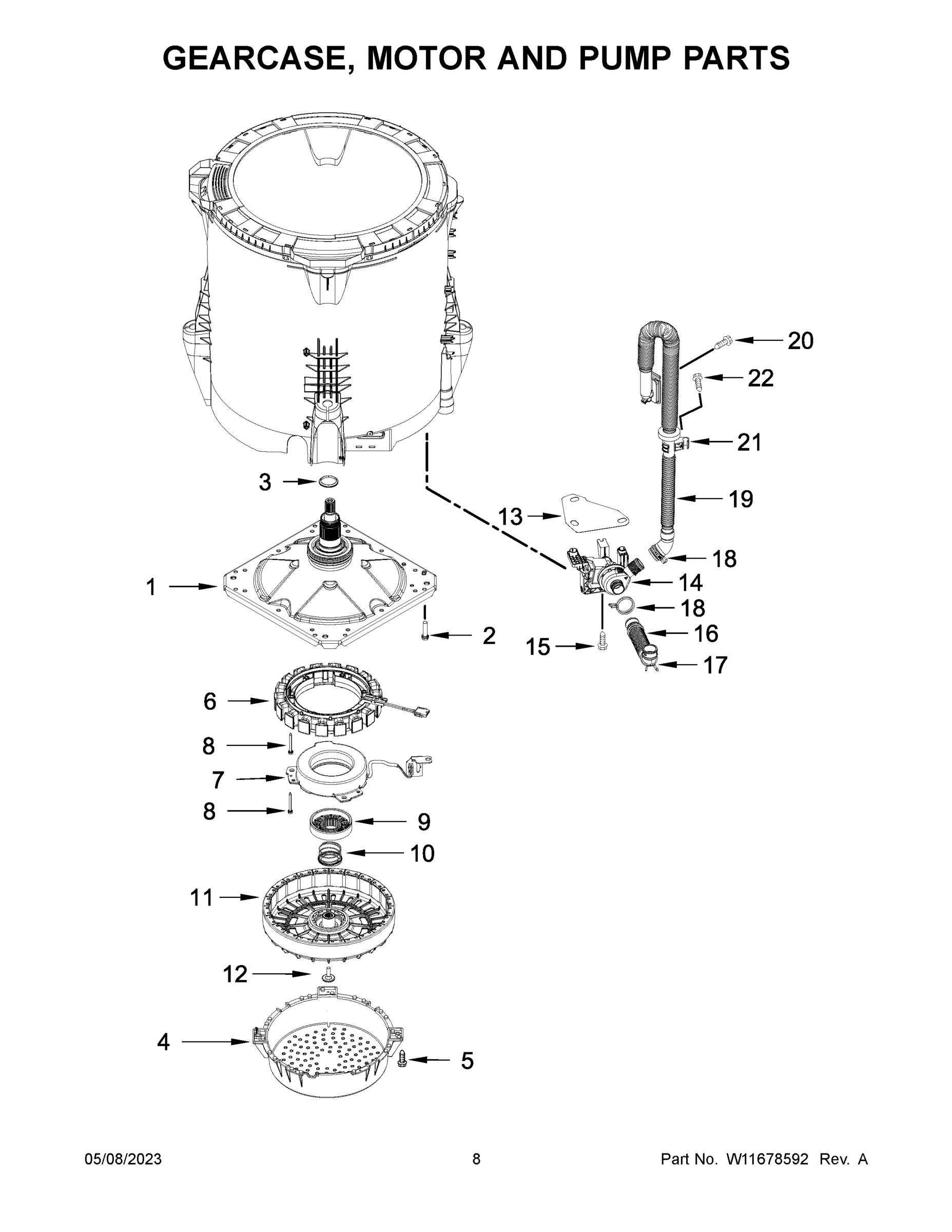 05 - GEARCASE, MOTOR AND PUMP PARTS