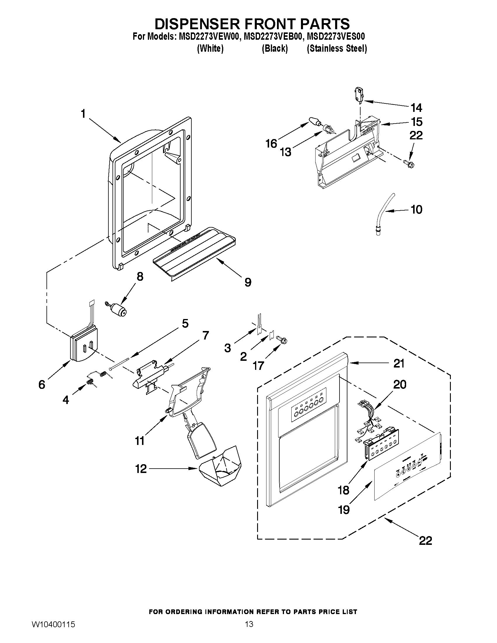 08 - DISPENSER FRONT PARTS