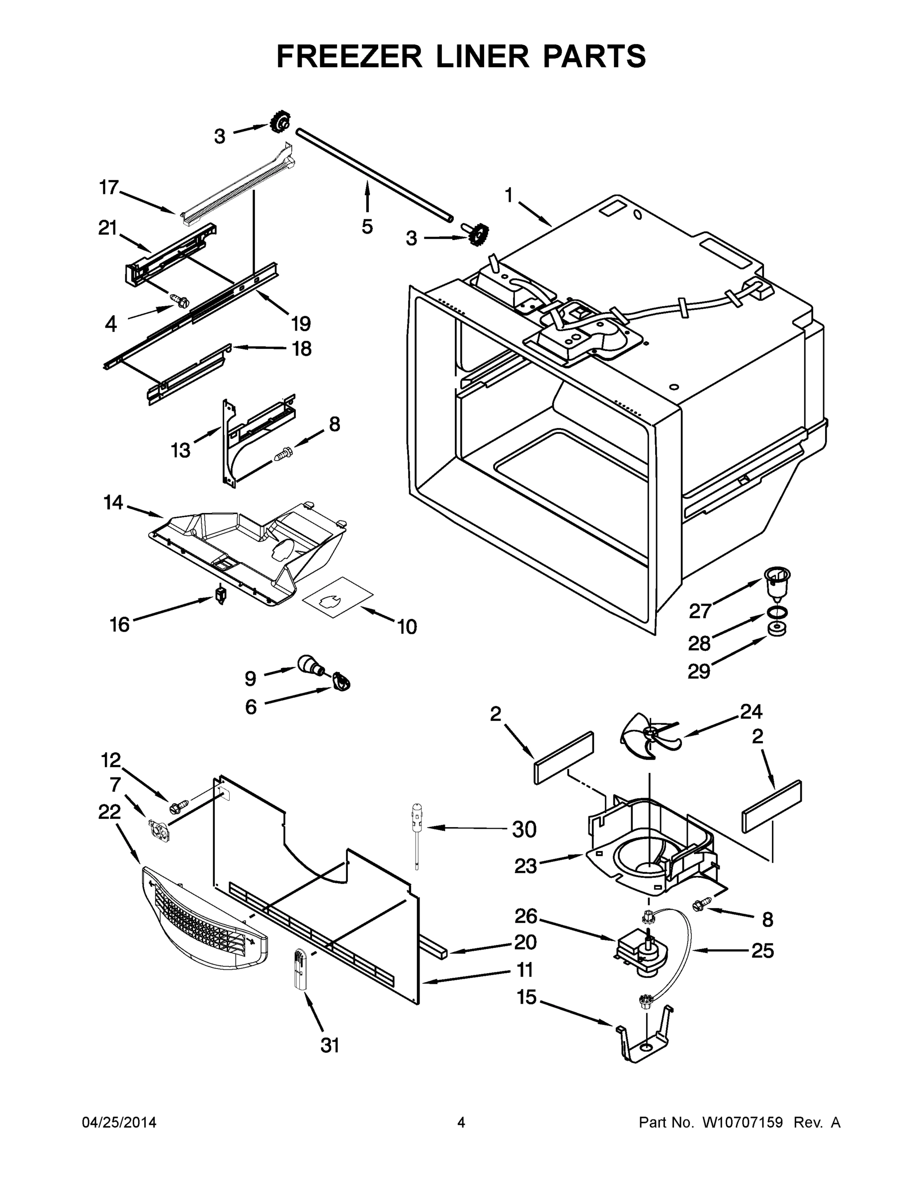 03 - FREEZER LINER PARTS