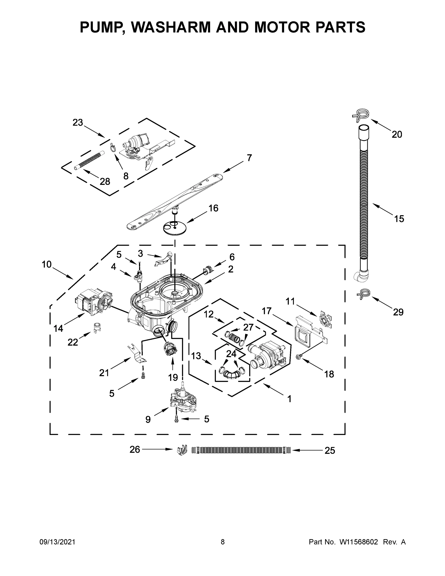 05 - PUMP, WASHARM AND MOTOR PARTS