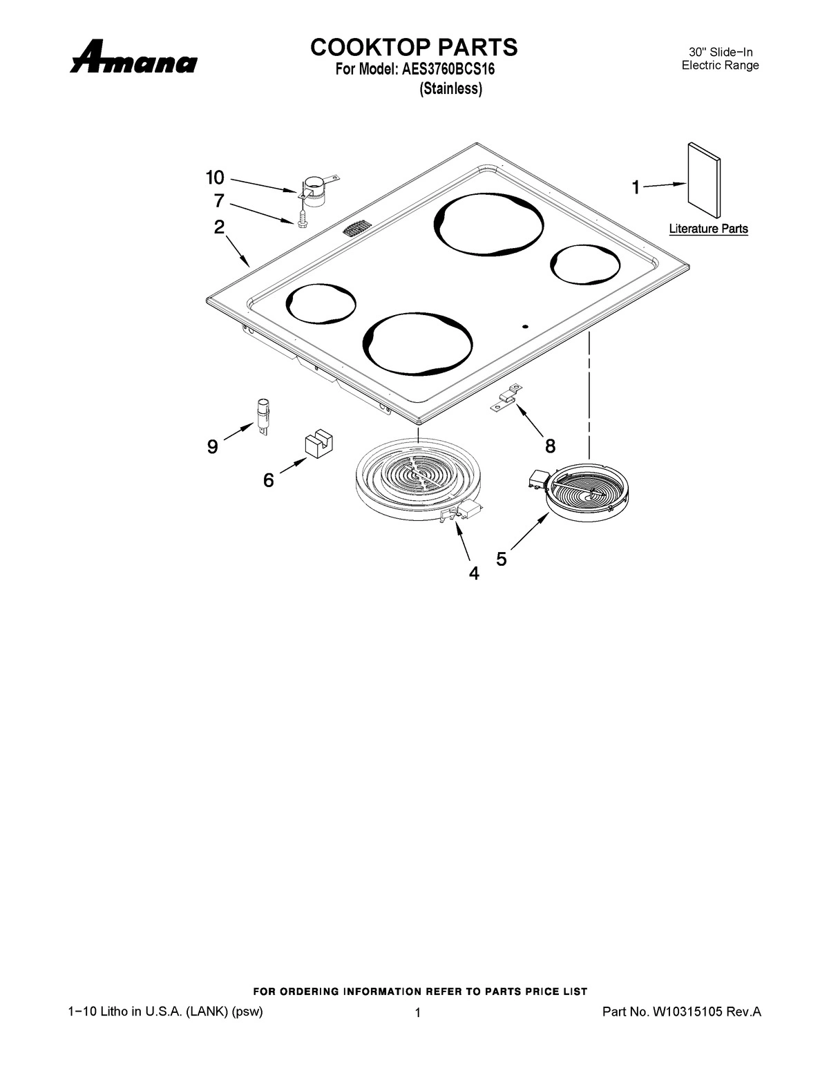 01 - COOKTOP PARTS