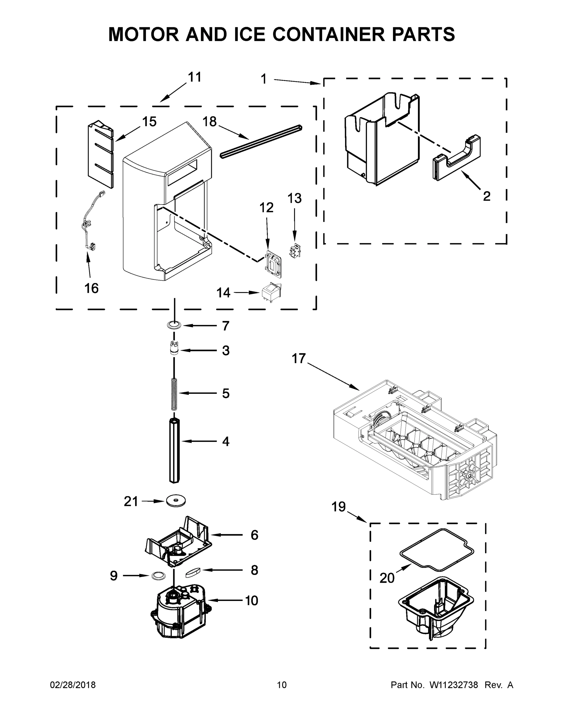 06 - MOTOR AND ICE CONTAINER PARTS