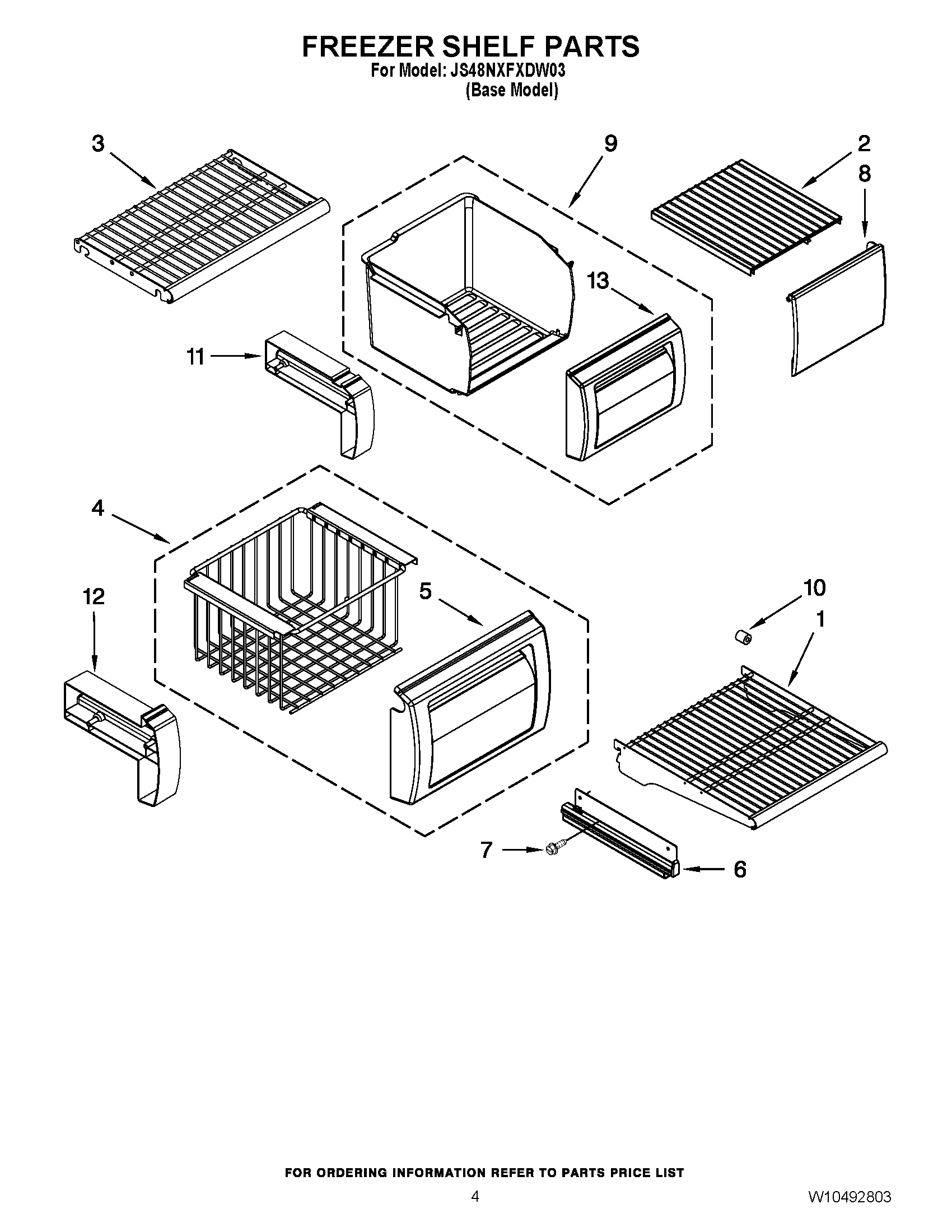 03 - FREEZER SHELF PARTS