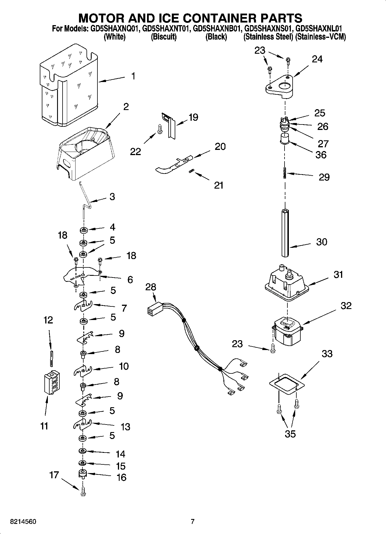 05 - MOTOR AND ICE CONTAINER PARTS