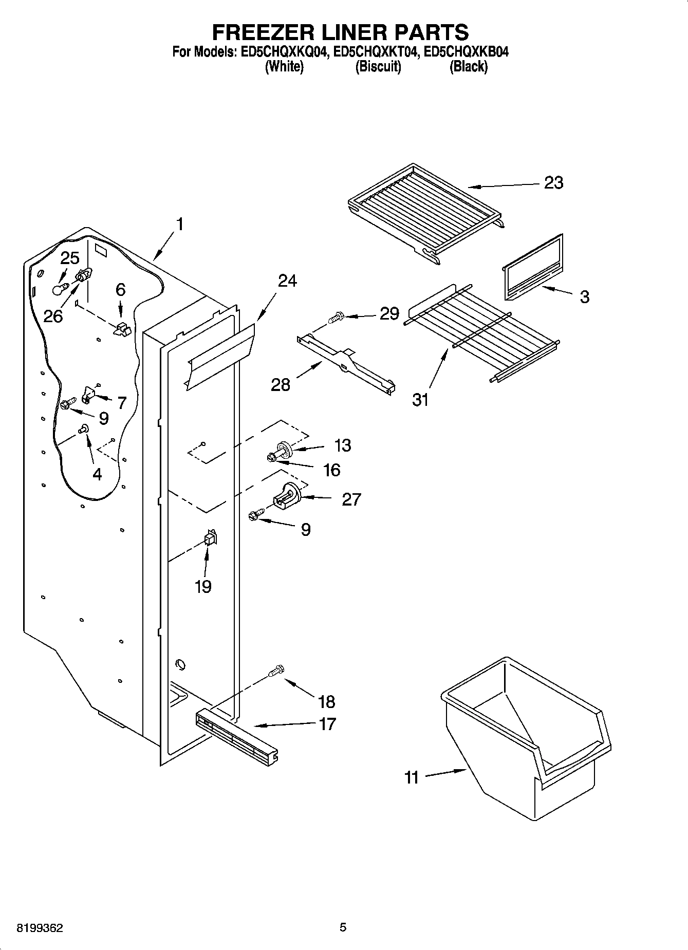 04 - FREEZER LINER PARTS