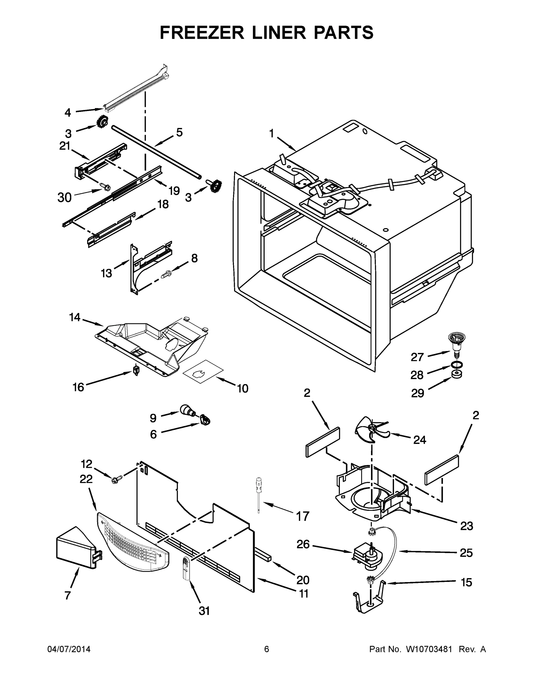04 - FREEZER LINER PARTS
