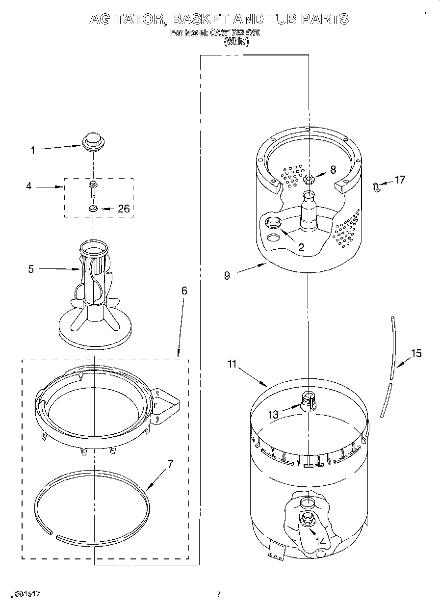 05 - AGITATOR, BASKET AND TUB