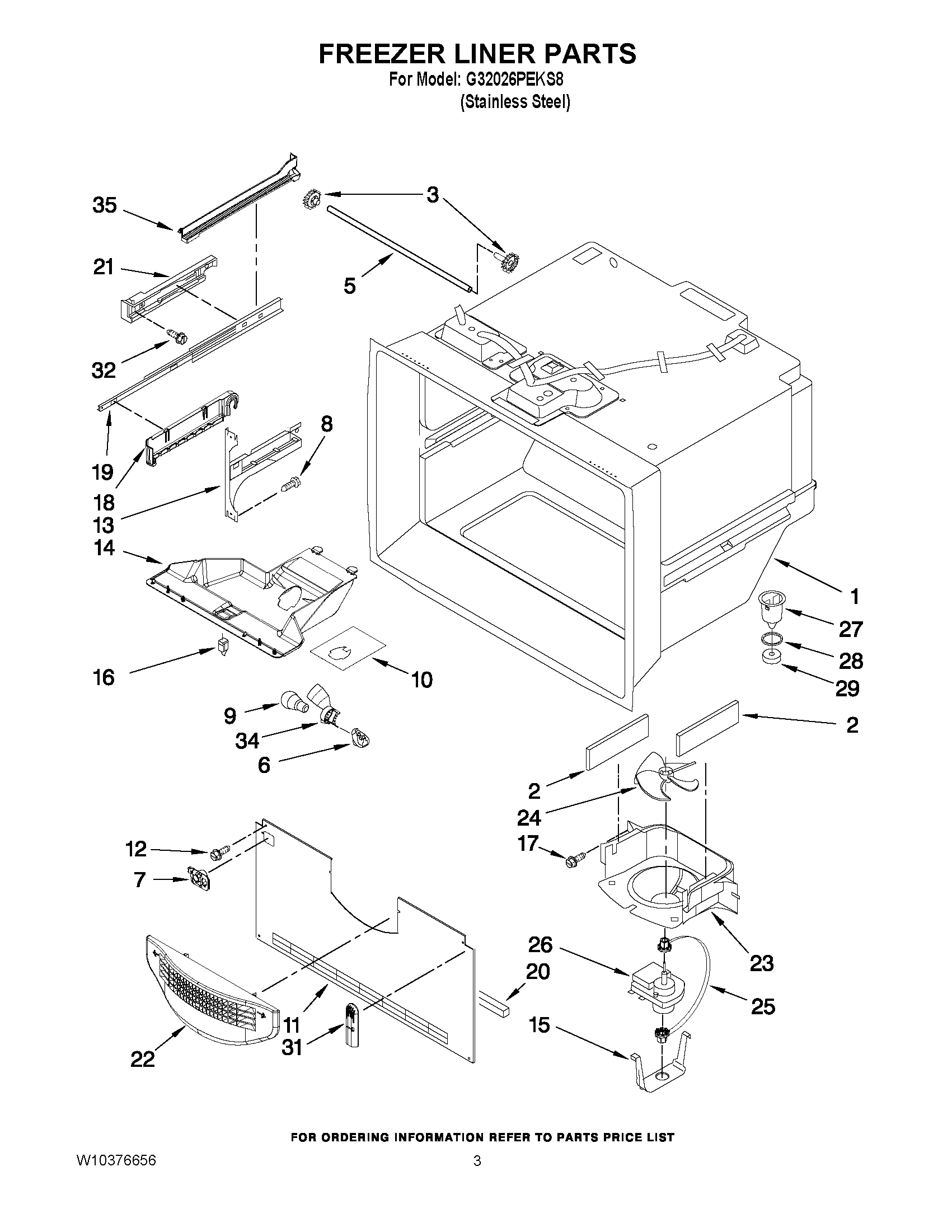 02 - FREEZER LINER PARTS