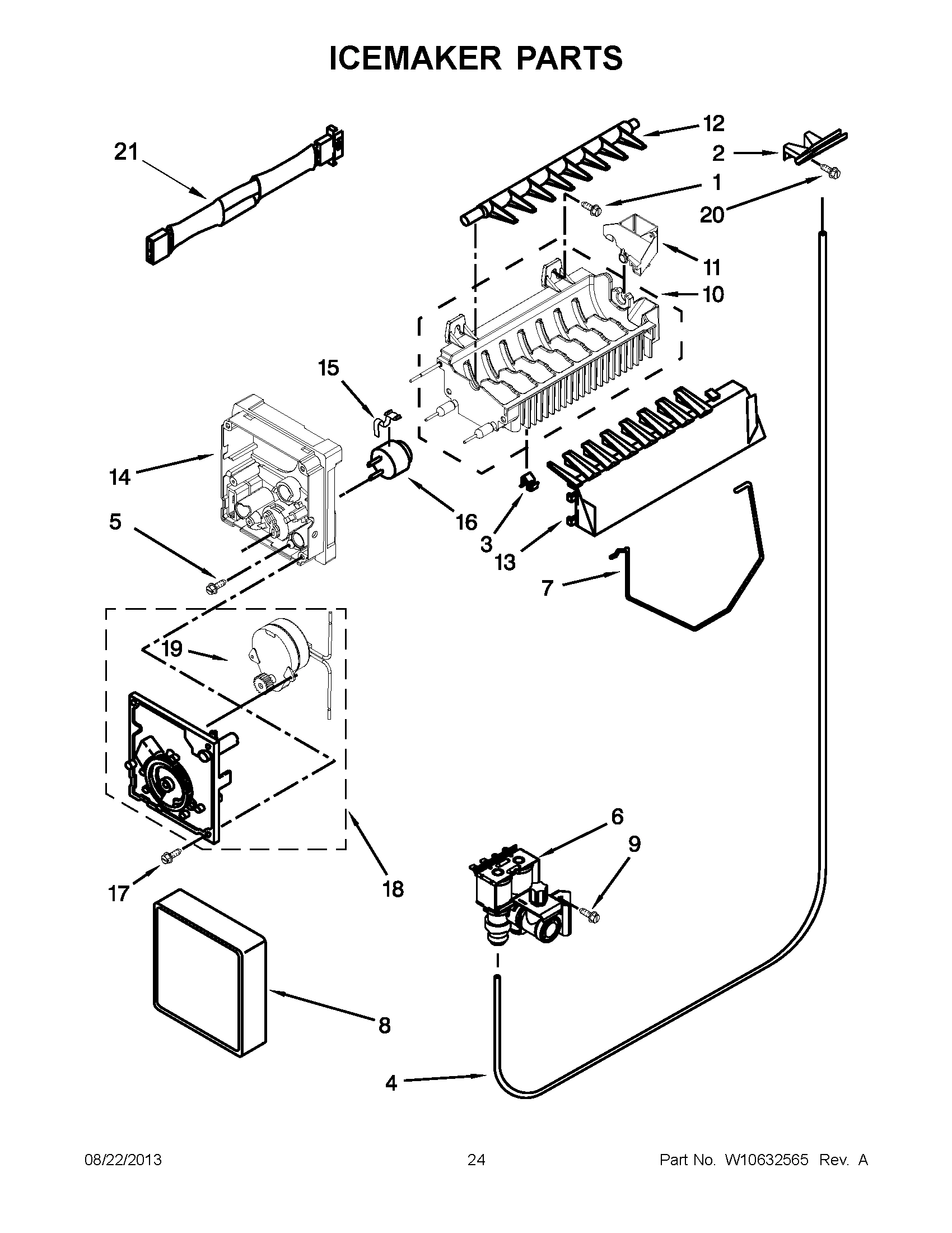 13 - ICEMAKER PARTS