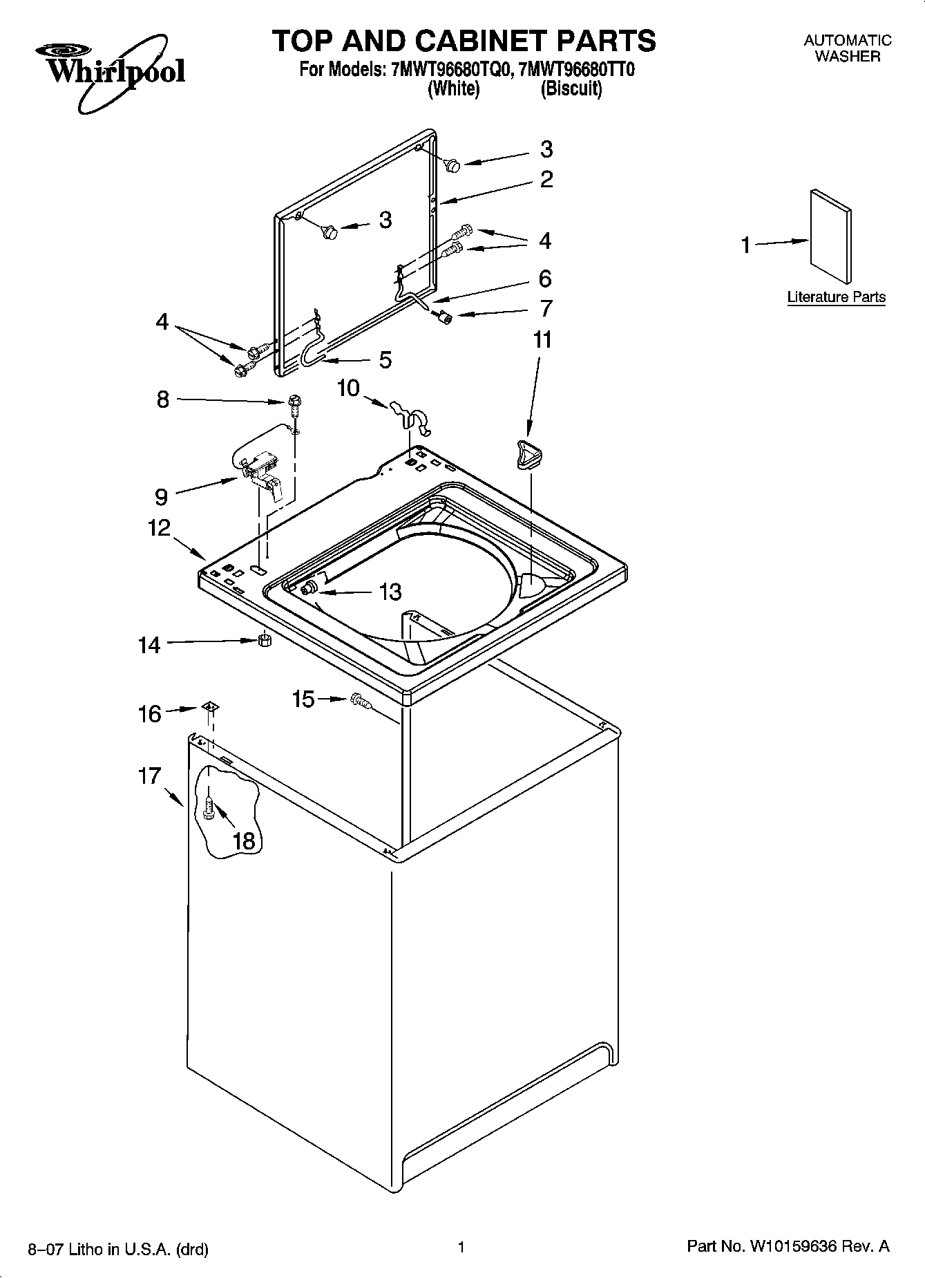 01 - TOP AND CABINET PARTS