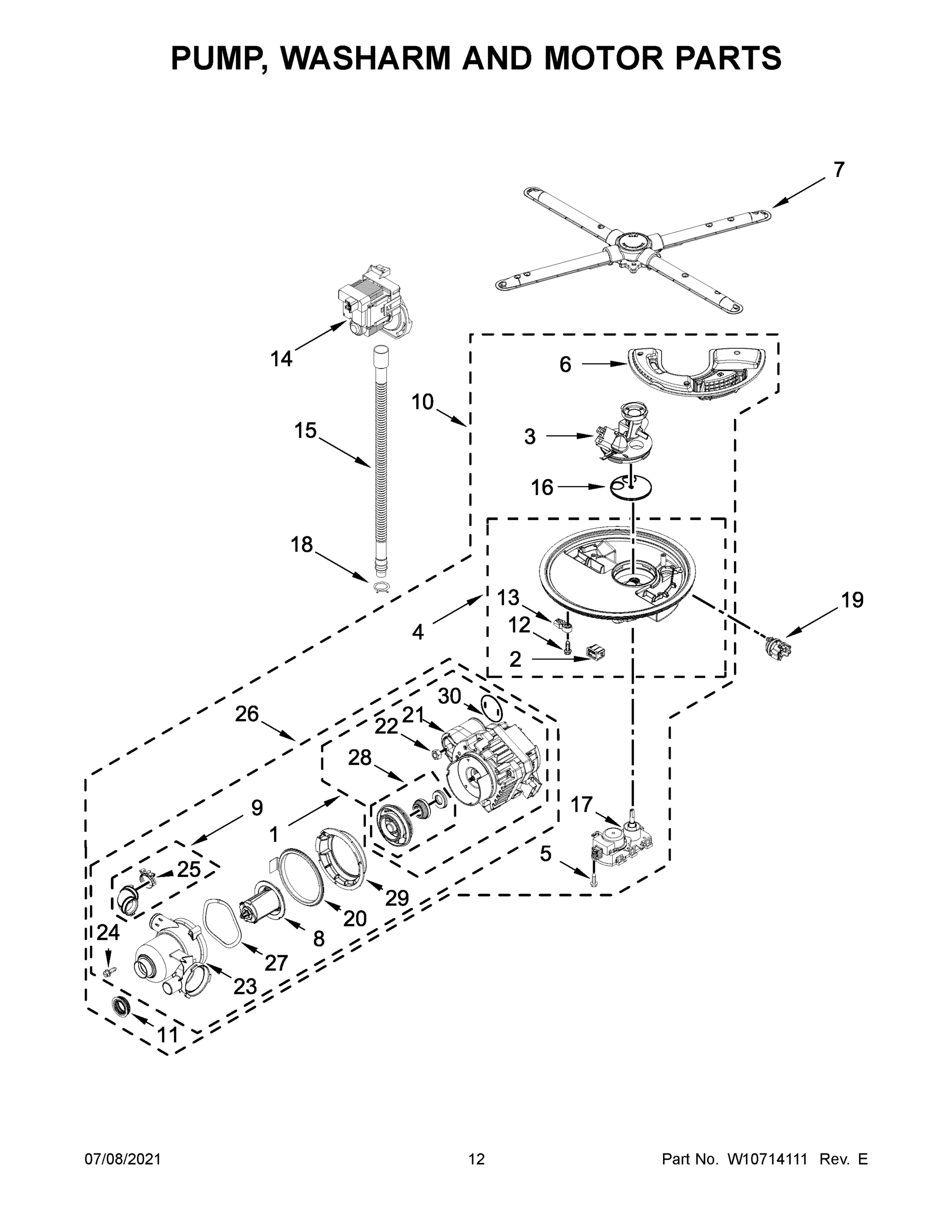 07 - PUMP, WASHARM AND MOTOR PARTS