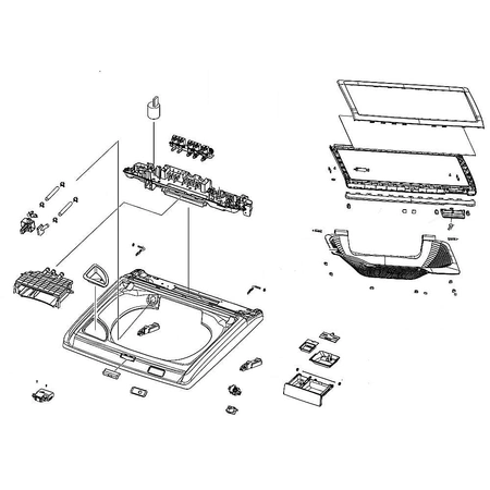 DC97-19575N Samsung Top Semi Cover Assembly W